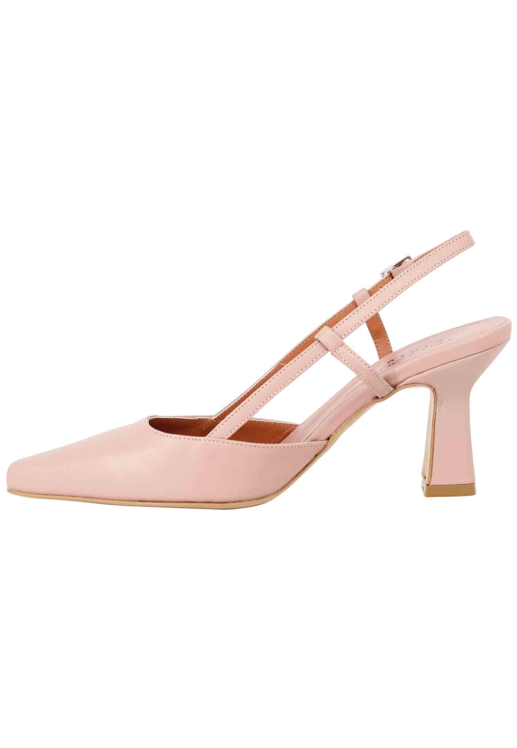 Decollete slingback donna in pelle rosa con tacco alto MAIA 1 033 Tattoo 