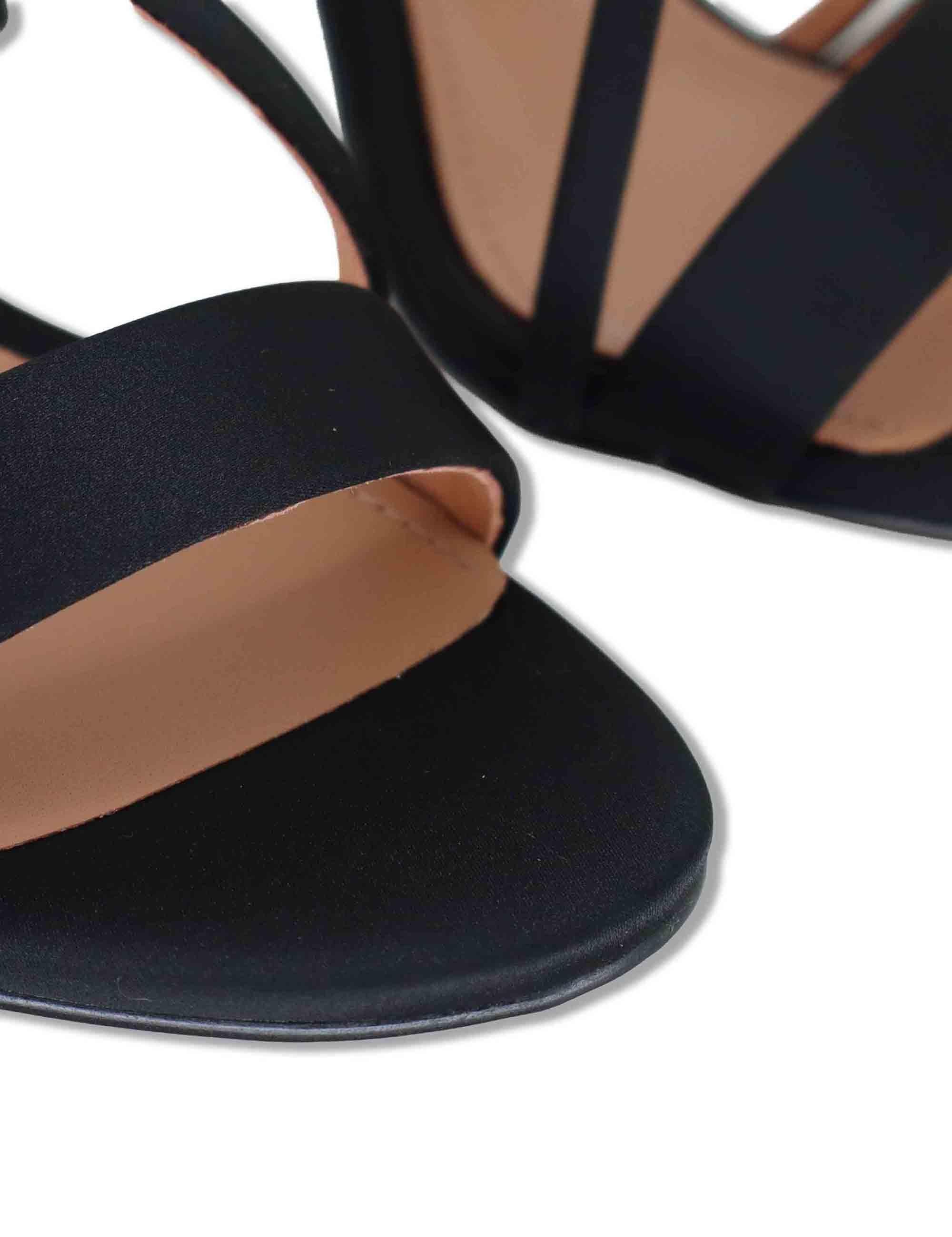 Sandali donna slingback in satin nero con tacco alto Zafiro 515Z75VK 03-NEGRO Bibi Lou 