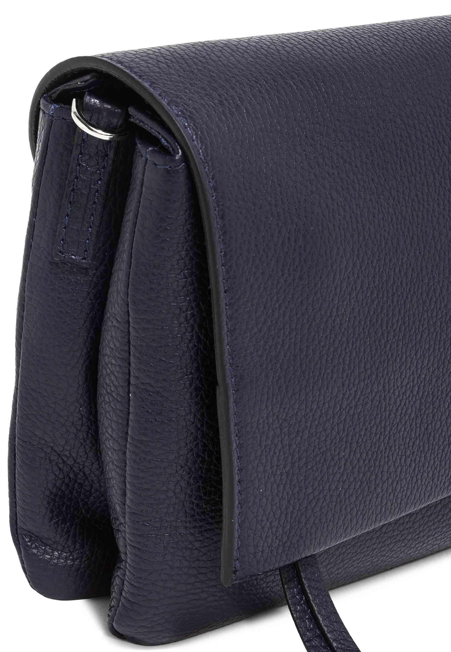 Borse donna Three in pelle blu con tracolla removibile tono su tono BS4364 COMM GRN 0208 Gianni Chiarini 