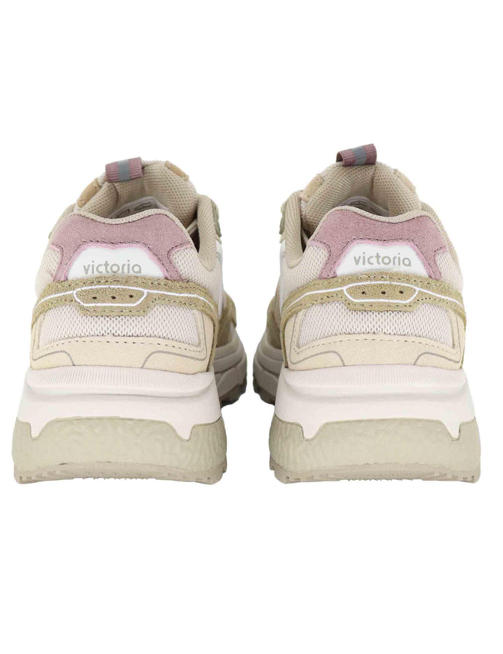 Sneakers donna in tessuto e pelle beige 8809103 Beige Victoria 