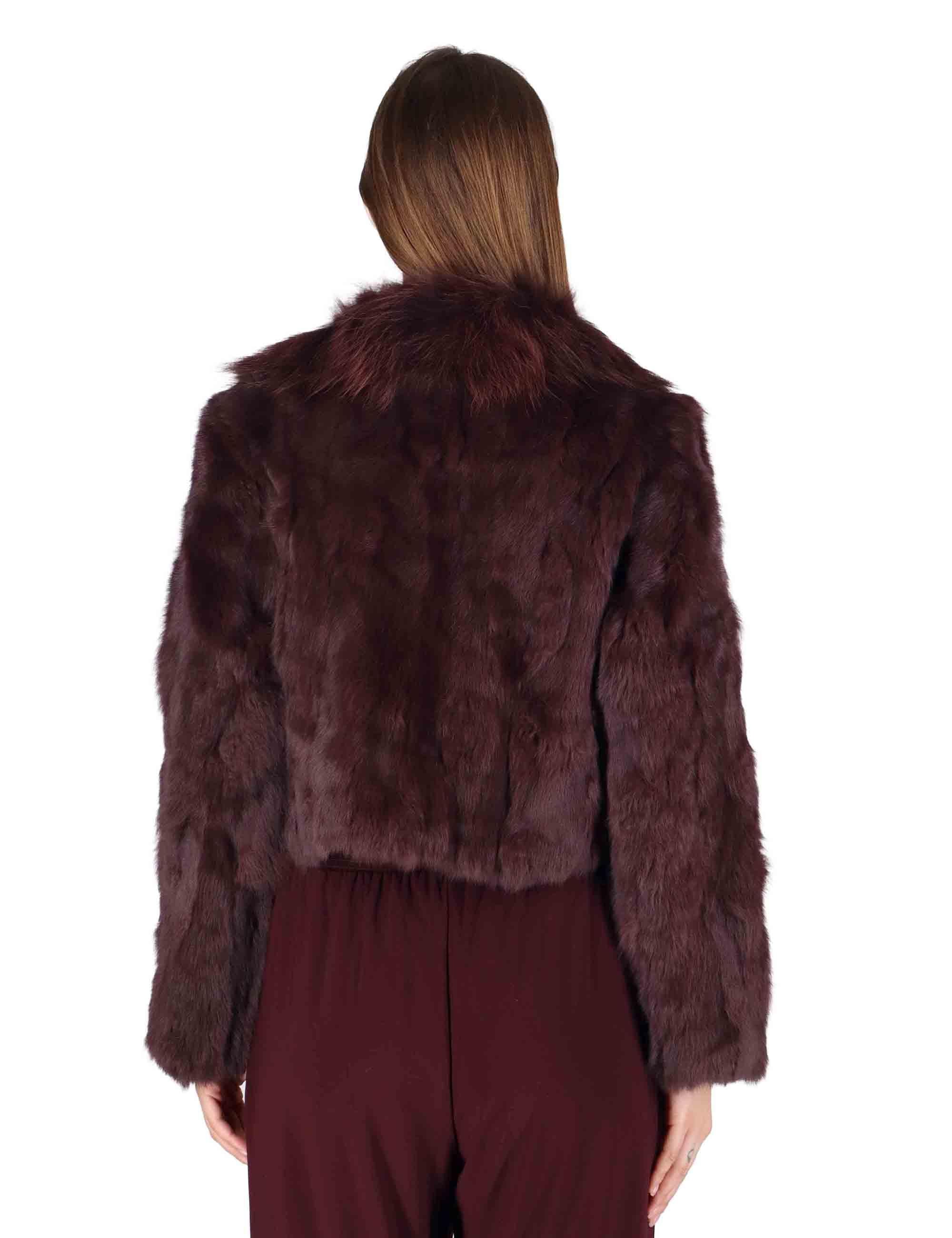 Giubbotti bomber corti donna in lapin bordeaux SP25101 BRDX Spatarella 