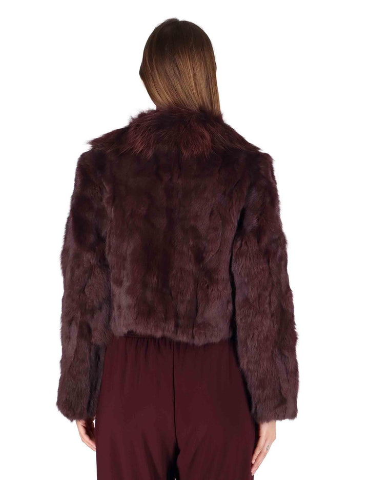 Giubbotti bomber corti donna in lapin bordeaux SP25101 BRDX Spatarella 