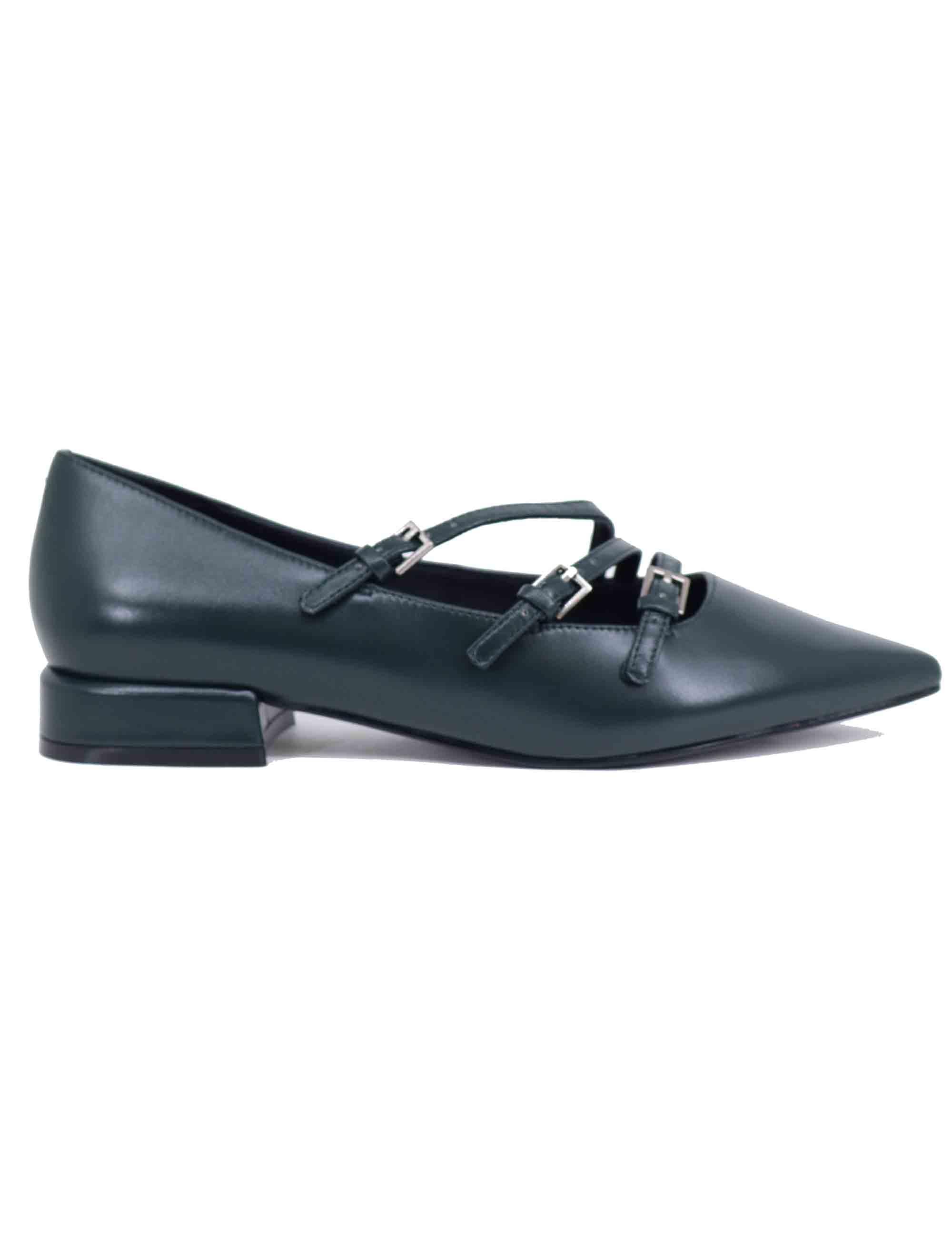 Ballerine donna in pelle verde con cinturini BI0107X 005 Bruno Premi 
