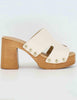Women's White Leather Clogs SR8484 100