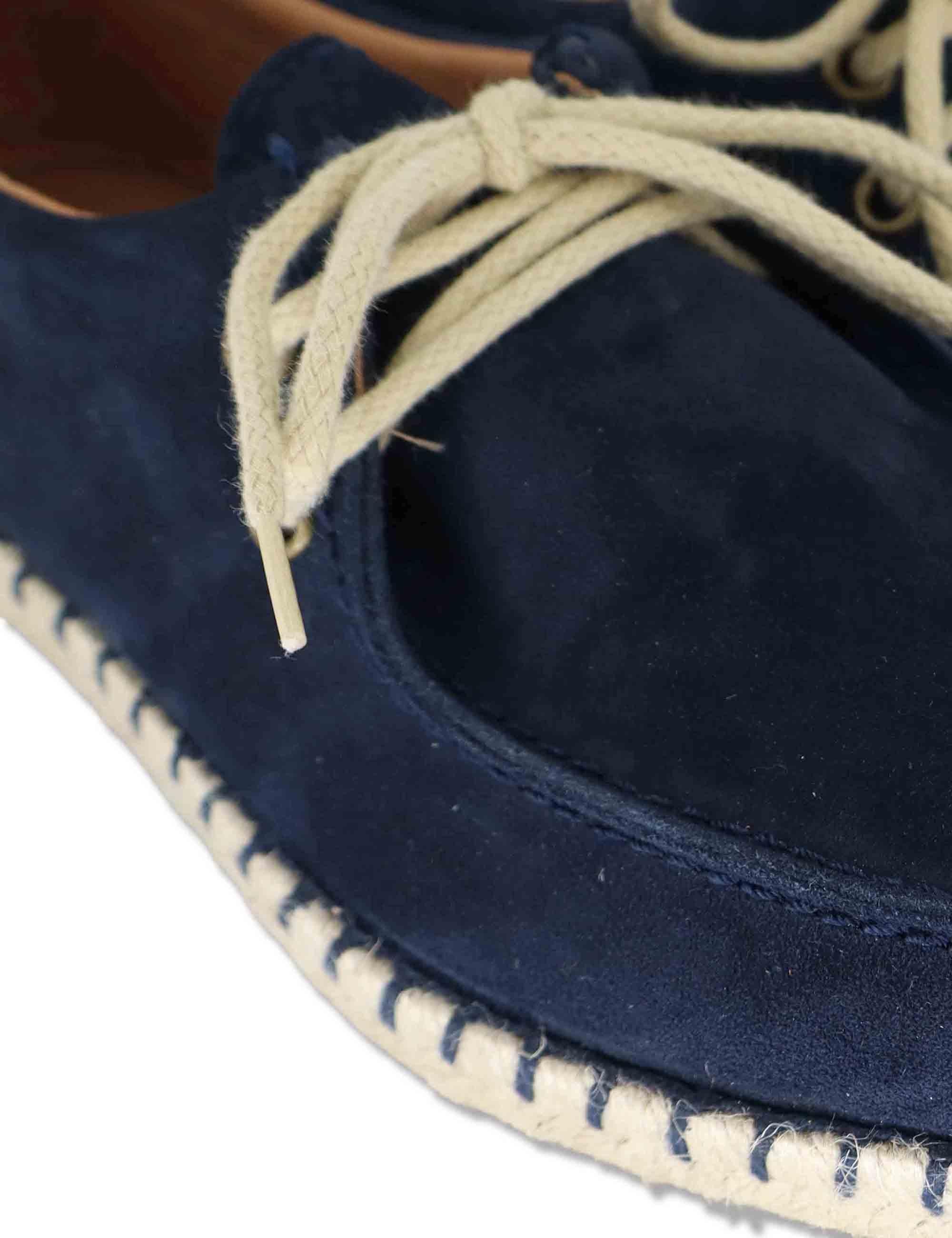 Stringate uomo Wallabee in camoscio blu fondo corda TRUMAN 002 Verbenas 