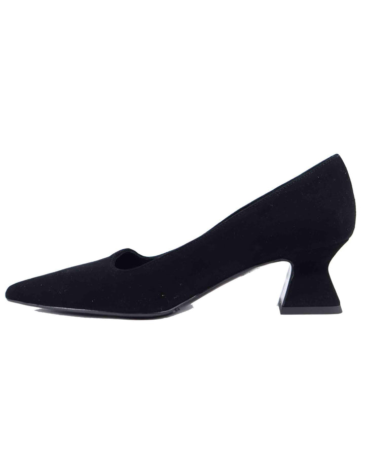 Decollete donna in camoscio nero tacco basso SP1044 001 Spatarella 