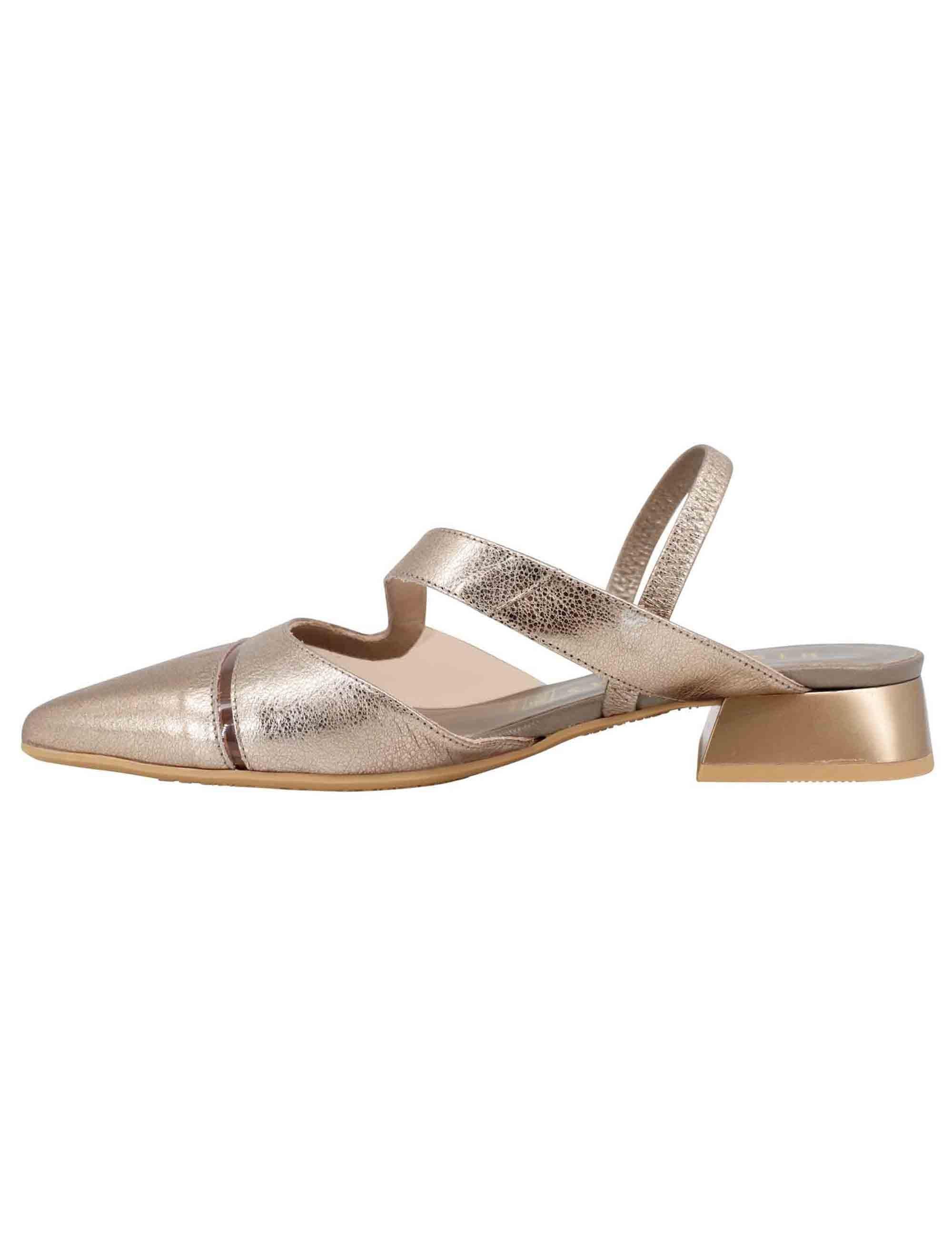 Decollete slingback donna in pelle bronzo tacco basso HV243405 C014 Hispanitas 