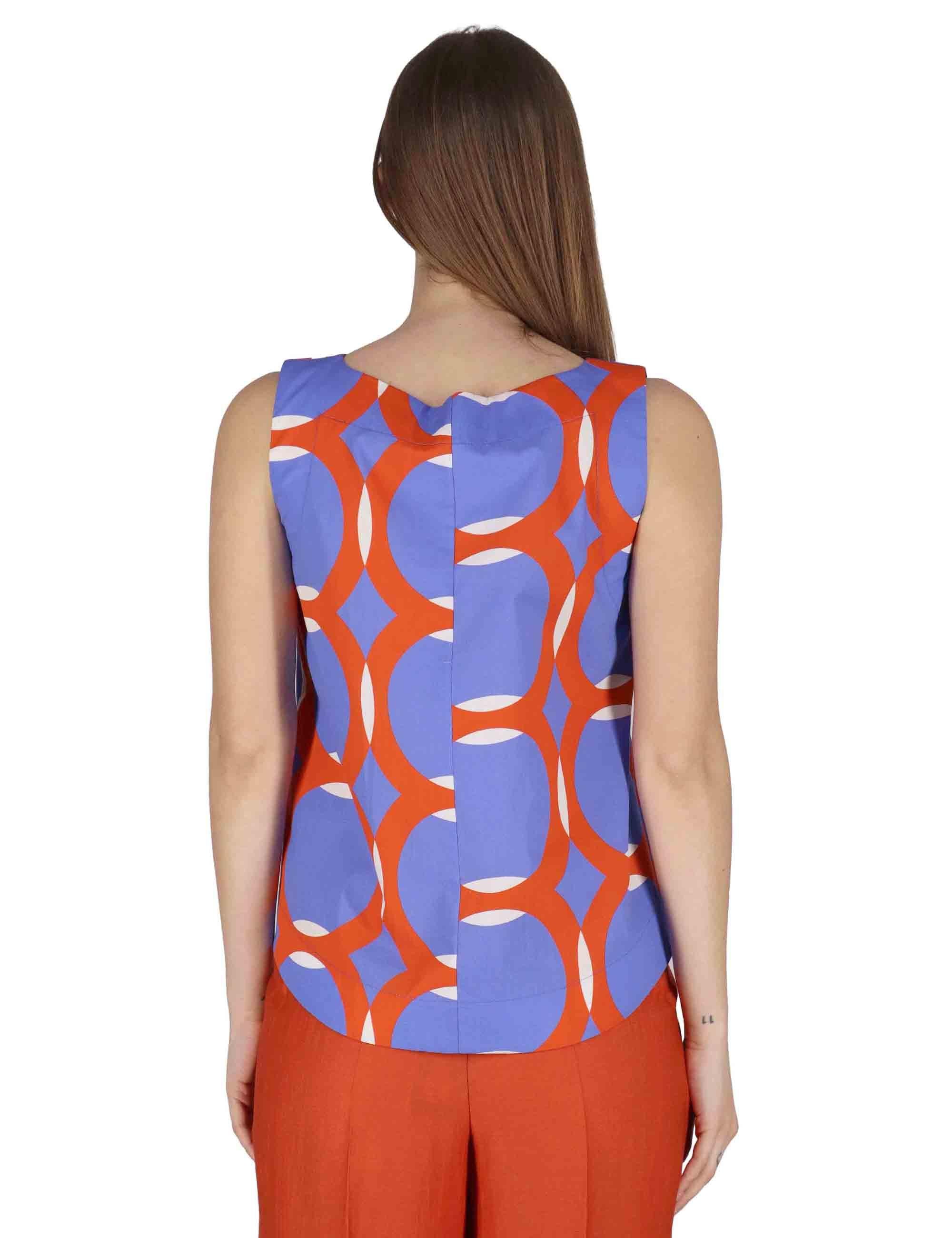 Top donna Tank Blouse in contone lilla con fantasie geometriche JABCM0001-F1380-1243 6090 Justmine 