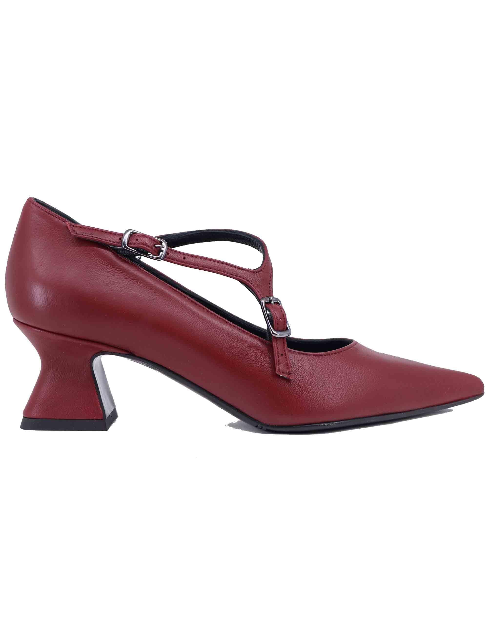 Decollete donna in pelle bordeaux tacco basso SP1055 011 Spatarella 
