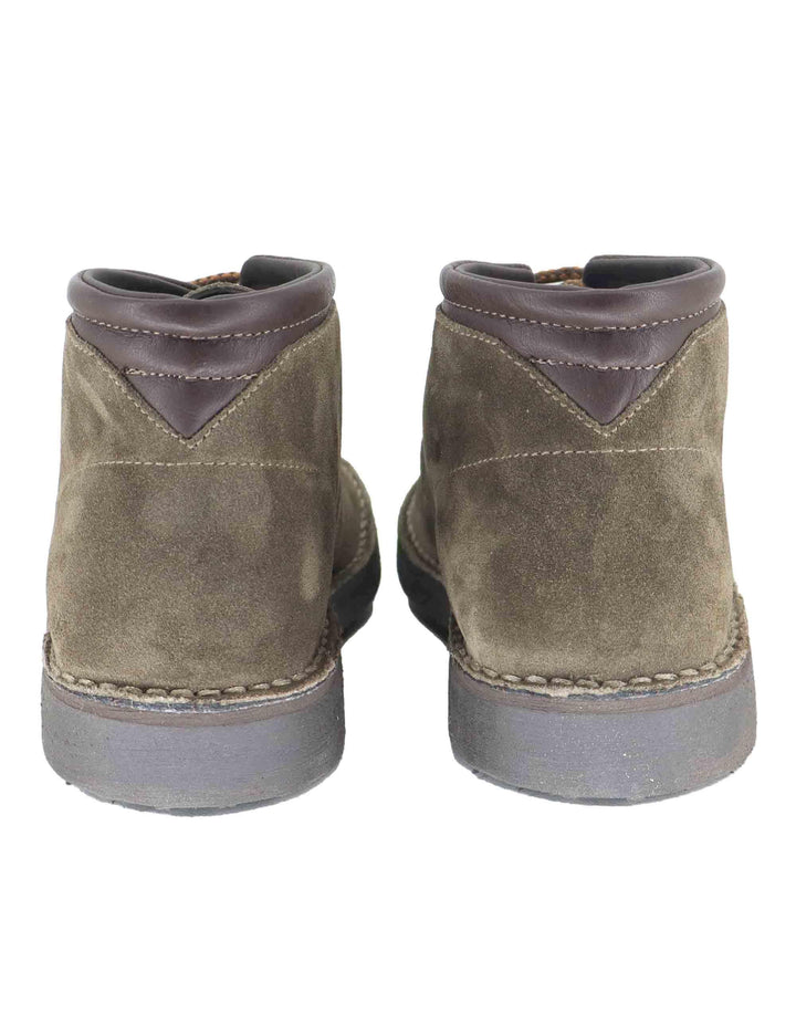 Stivaletti uomo in camoscio taupe con riporti in pelle e suola in gomma SPBA2001 029 Spatarella 