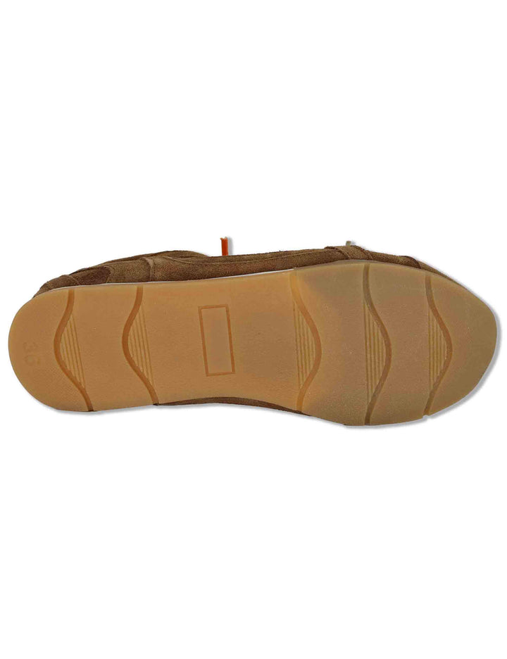 Sneakers donna in camoscio avorio e tessuto con suola bassa in gomma SP60133 200 Spatarella 