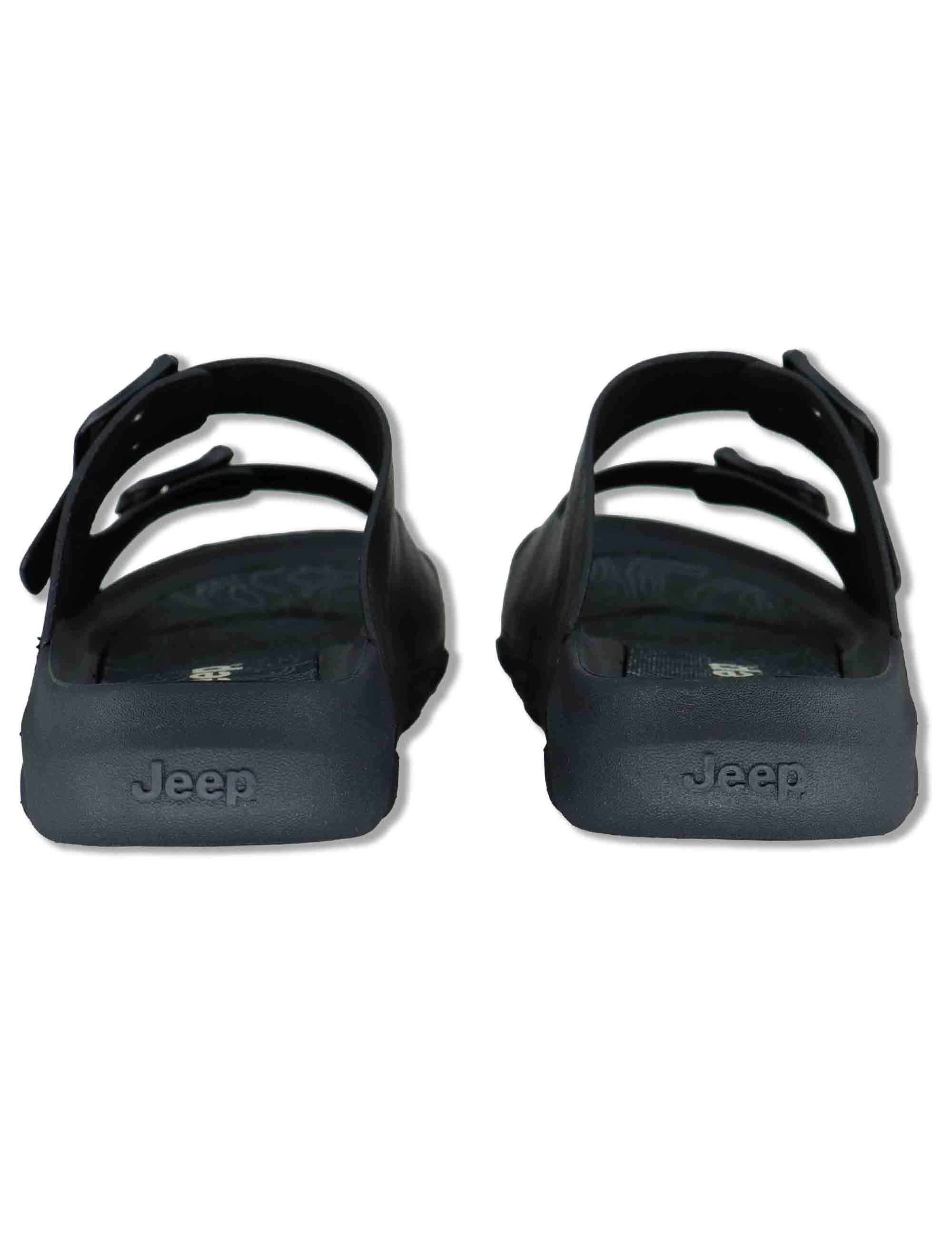 Sandali uomo Daytona in eco pelle nera con doppie fasce regolabili JM61120A 062 Jeep 