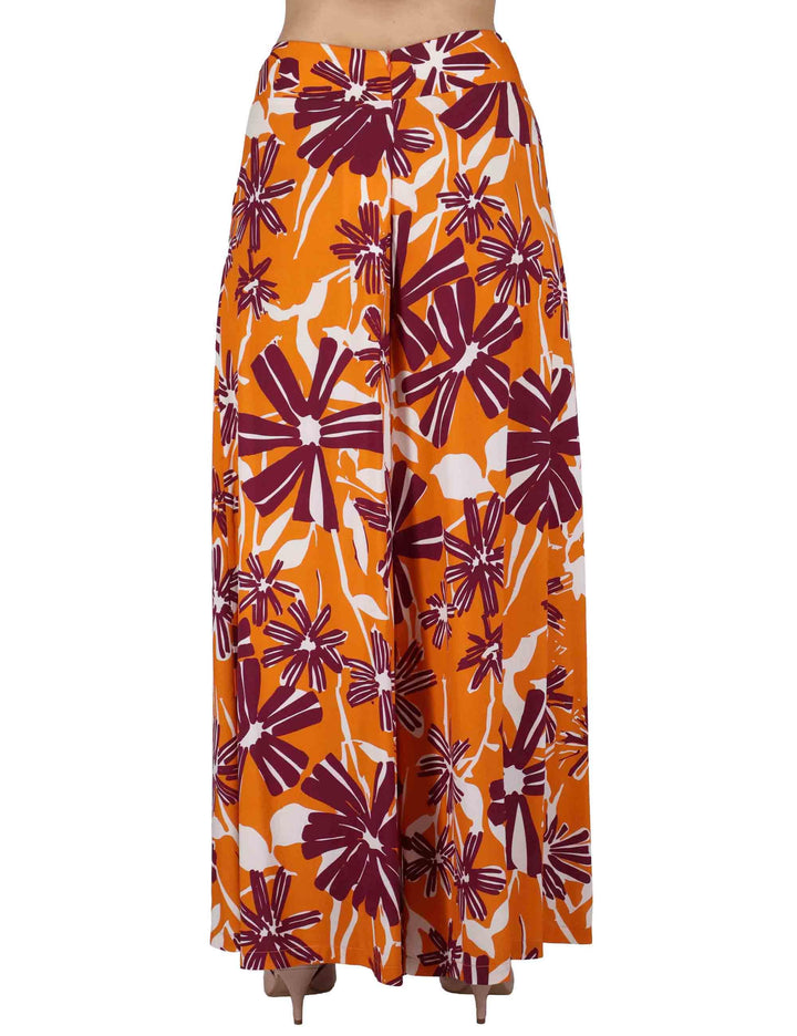 Pantaloni donna Palazzo Trousers in viscosa naturale arancione stampata JABPN0001-F1090-1244 2102 Justmine 