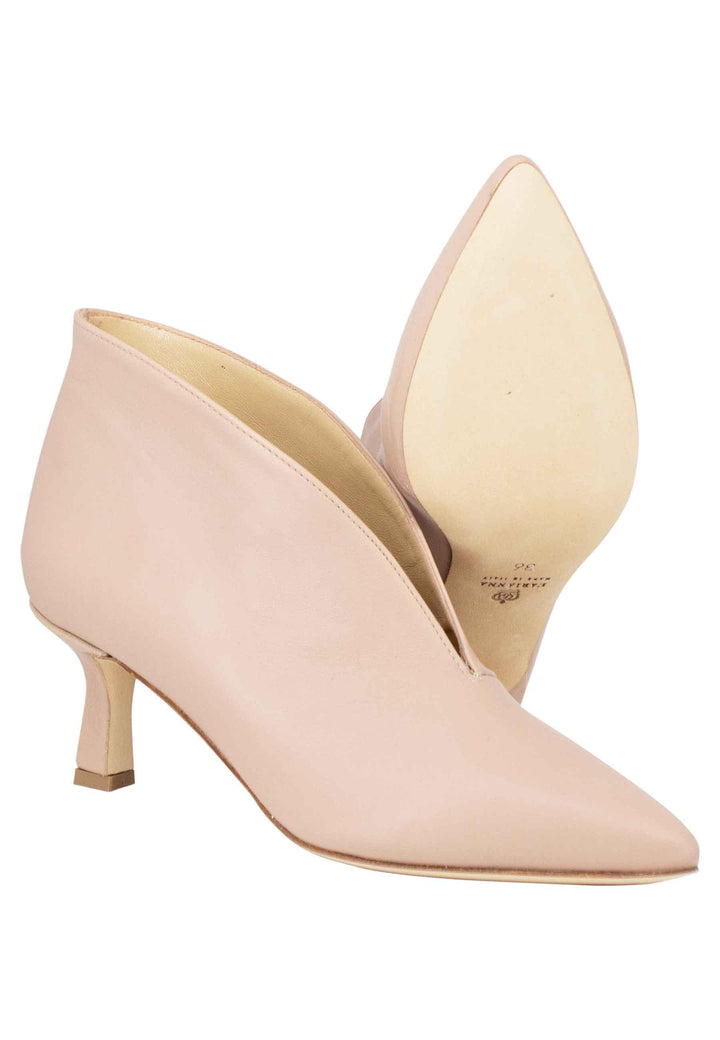 Ankle boot donna in pelle cipria con tacco basso TR8006/RT 301 L'Arianna 