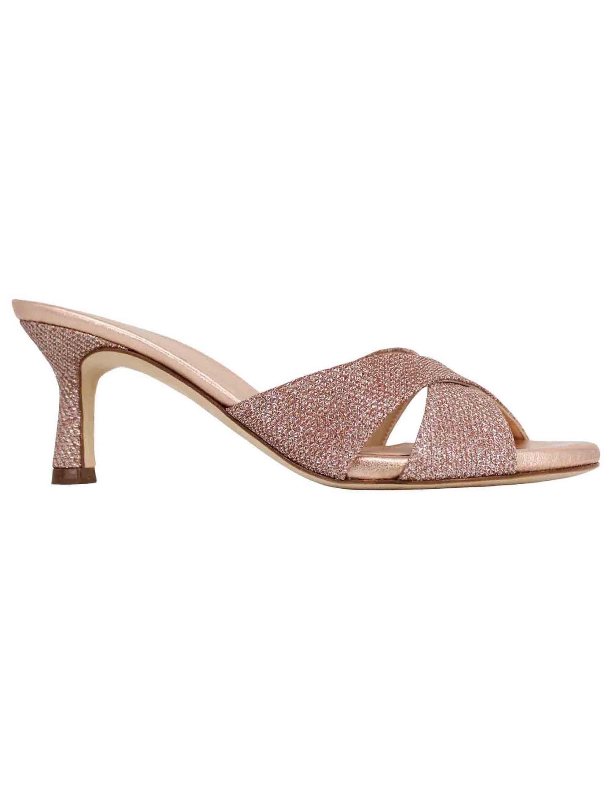 Sandali scalzati donna in tessuto glitter rosa NATAL EV TUSCANY Unisa 