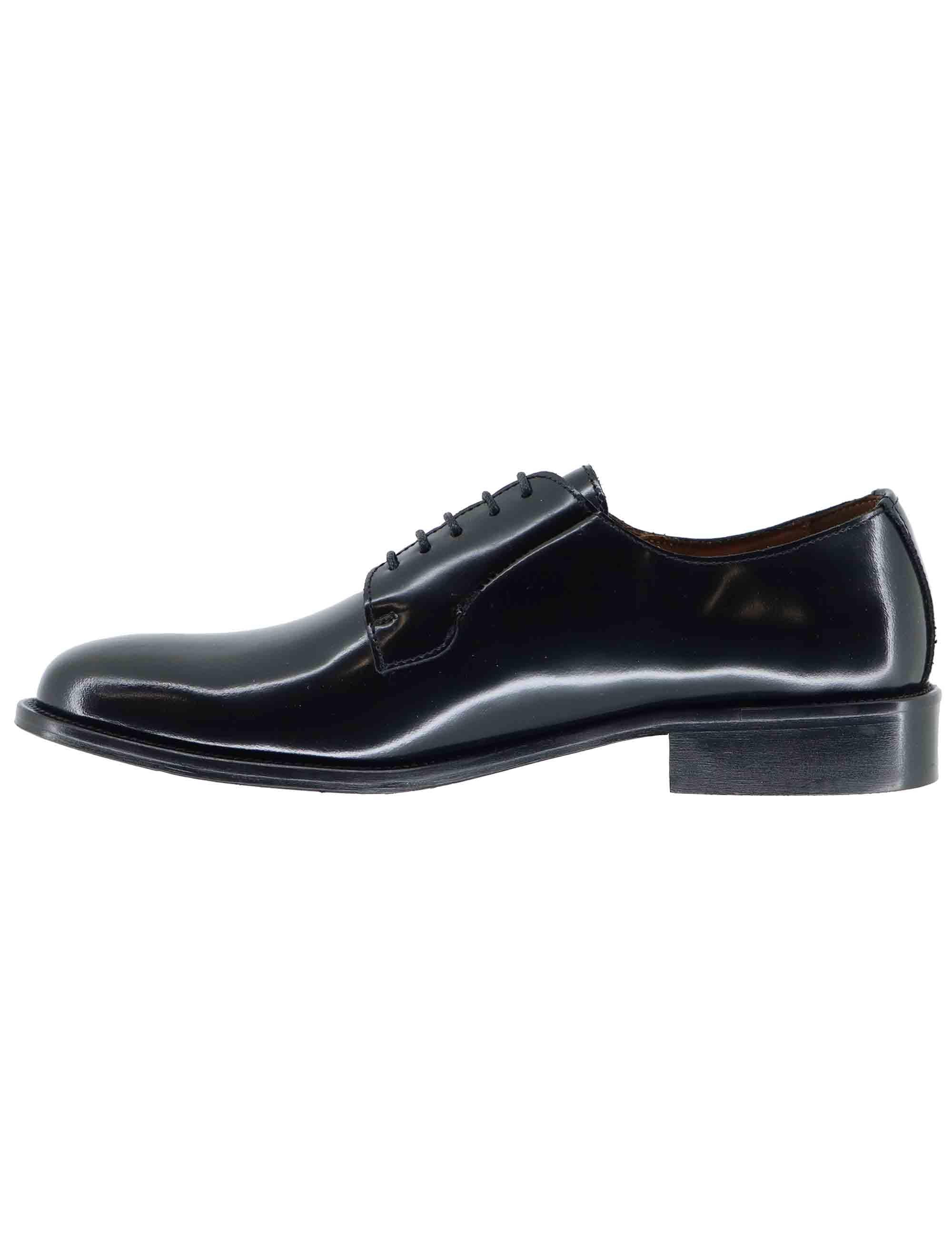 Stringate uomo in pelle nera con suola in cuoio OXFORD 6 001 Rogal's 