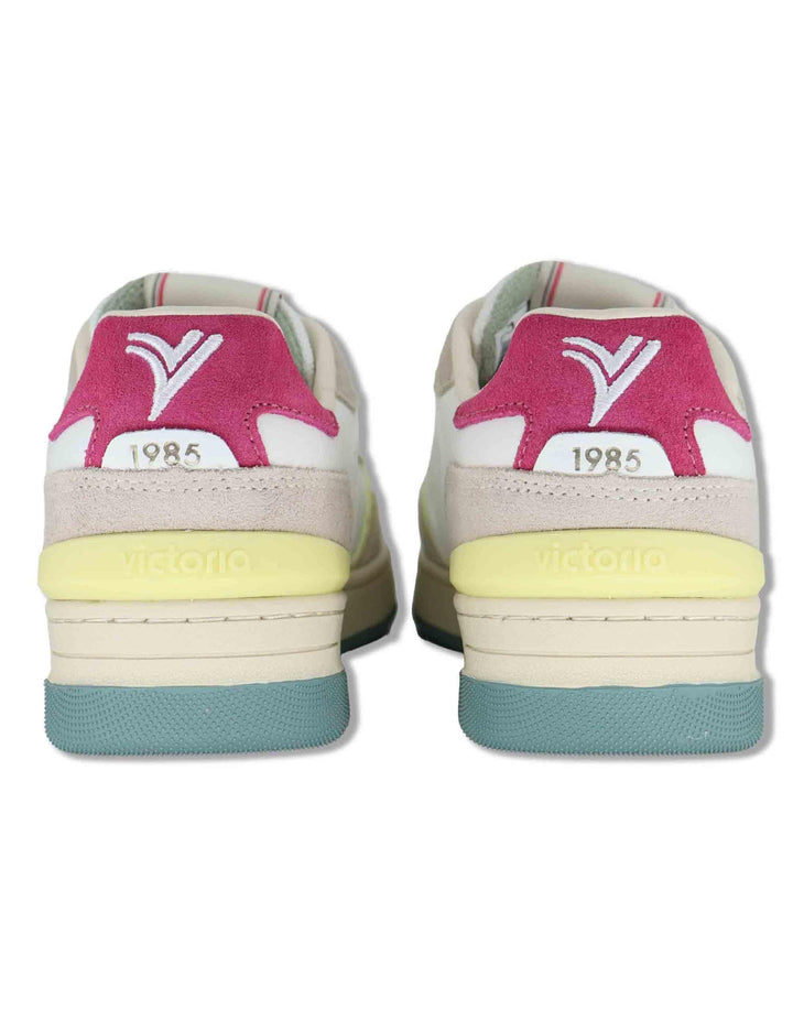 Sneakers donna Uban in pelle beige con camoscio in contrasto 8800128 297_Crema Victoria 
