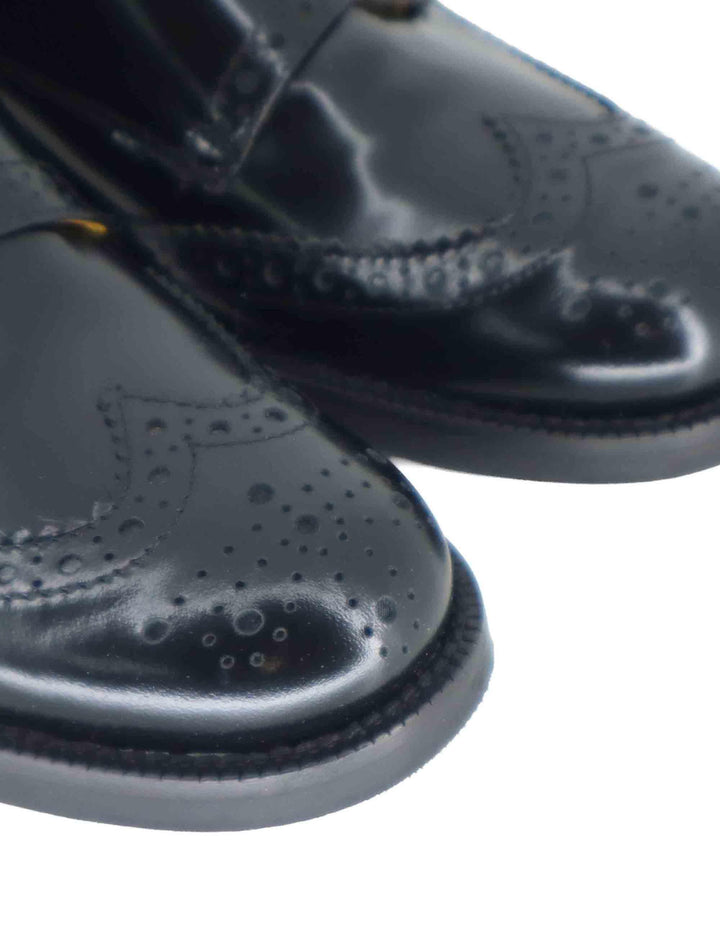 Mocassini donna in pelle nera lucida con doppia fibbia laterale SP9602 001 Spatarella 