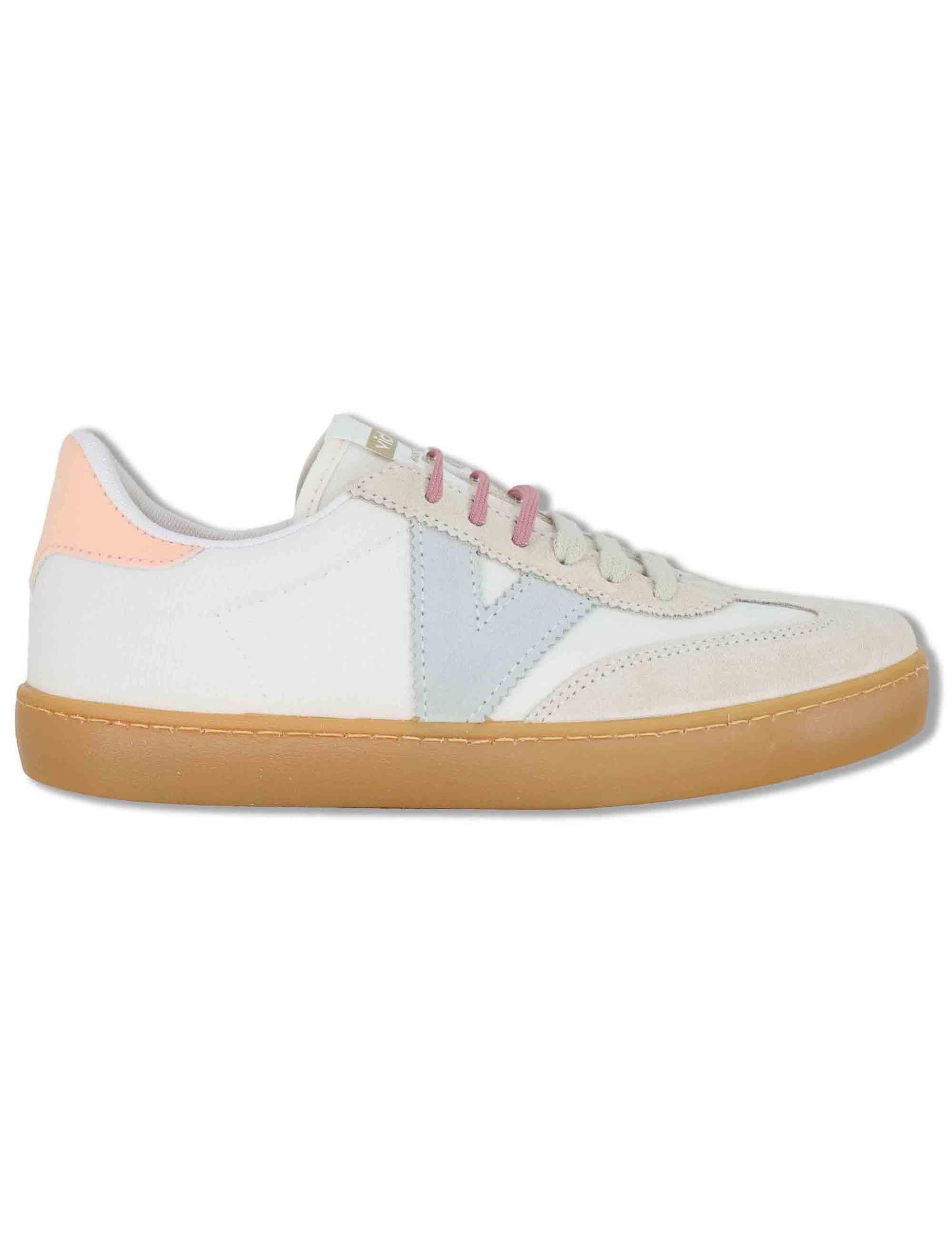 Sneakers donna Berlin in pelle bianca con riporti in contrato 1126230 20_Blanco Victoria 