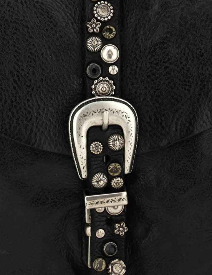 Borse donna shopping Emilia in pelle nera con accessori oro C042670ND X2876 C0001 Campomaggi 