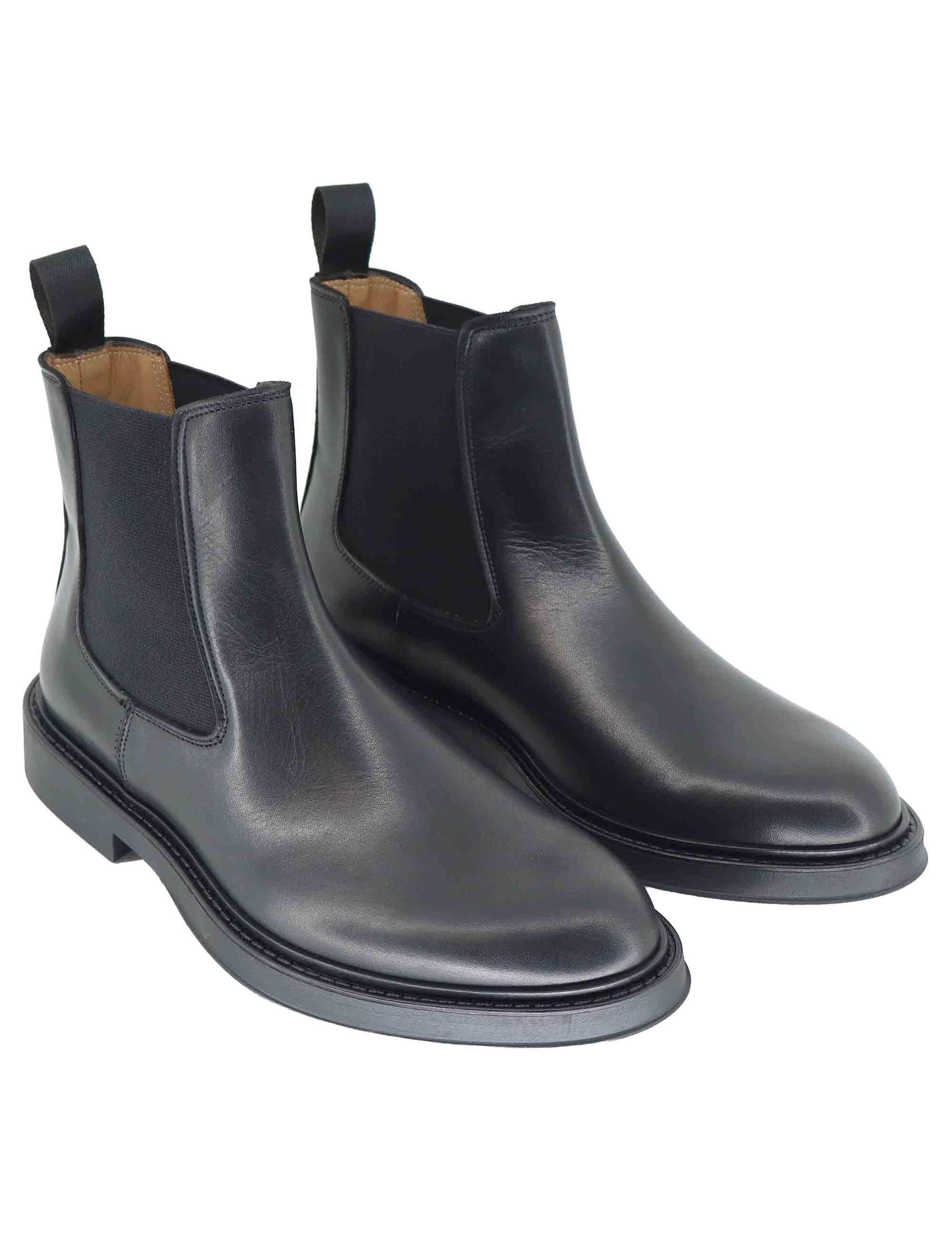 Stivaletti uomo in pelle nera con suola in gomma SP2320 001 Spatarella 