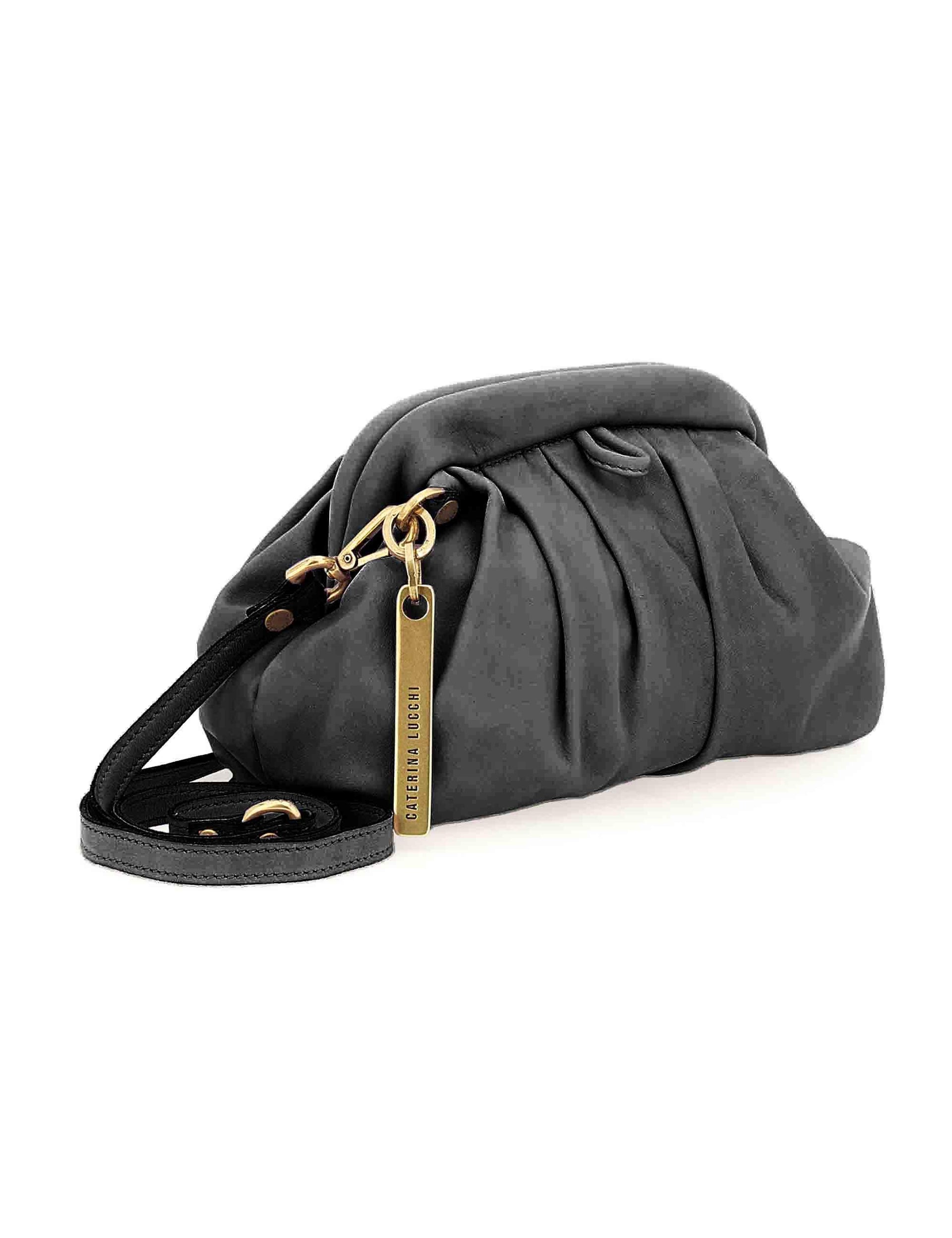 Pochette donna Violante in pelle nera con tracolla L012700ND X0093 C0001 Caterina Lucchi 