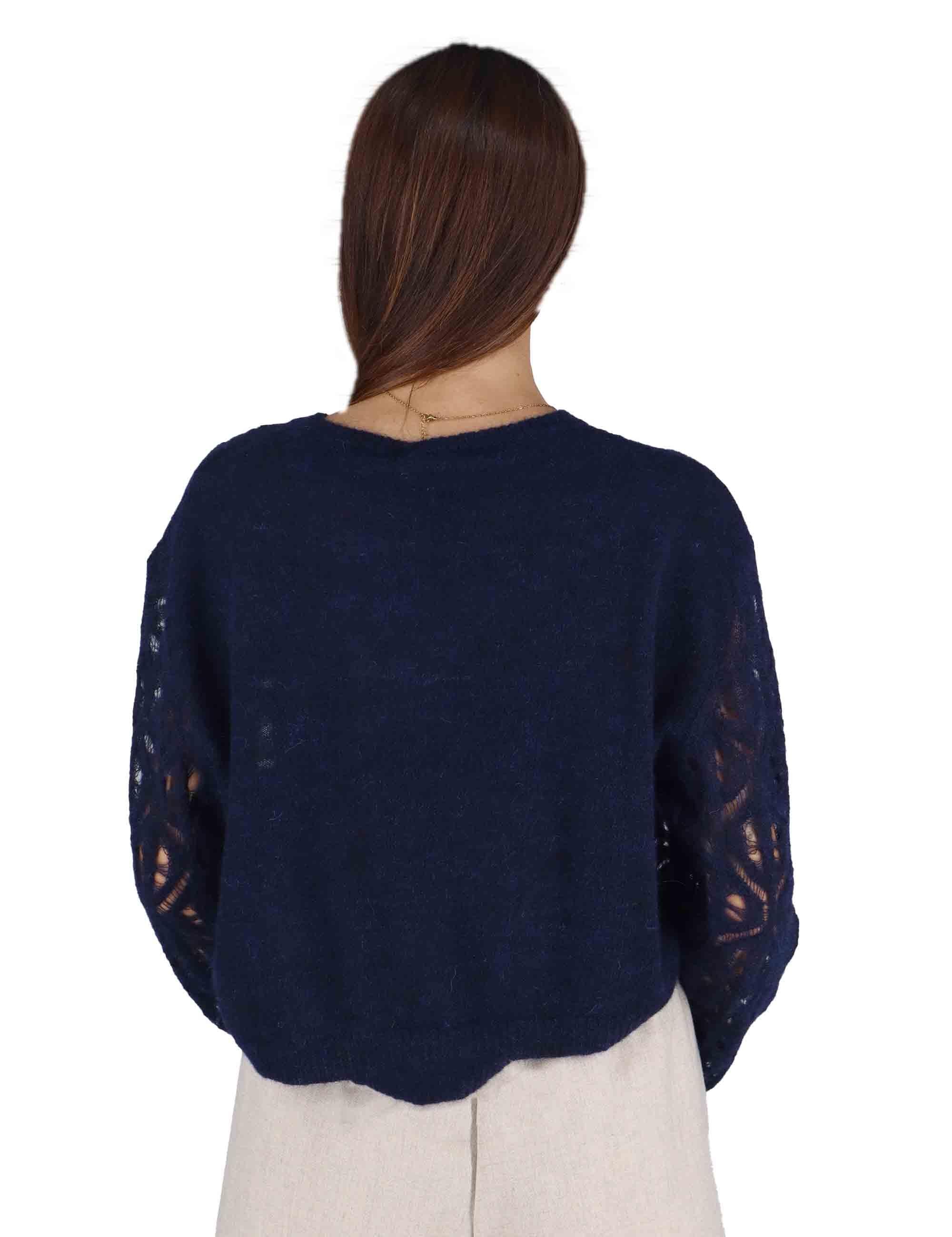 Maglioni in lana blu effetto pizzo Donna 3W25-MAIS SHAG NIGHT