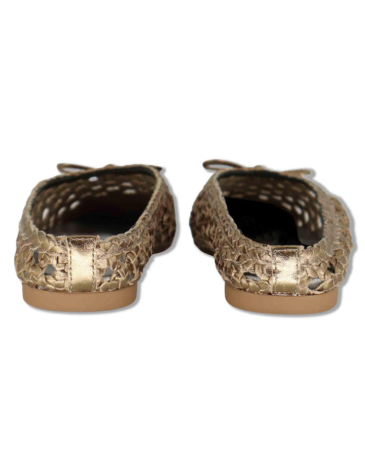 Sabot donna in pelle intrecciata taupe con tacco basso e punta tonda BAELO SHF MUMM Unisa 