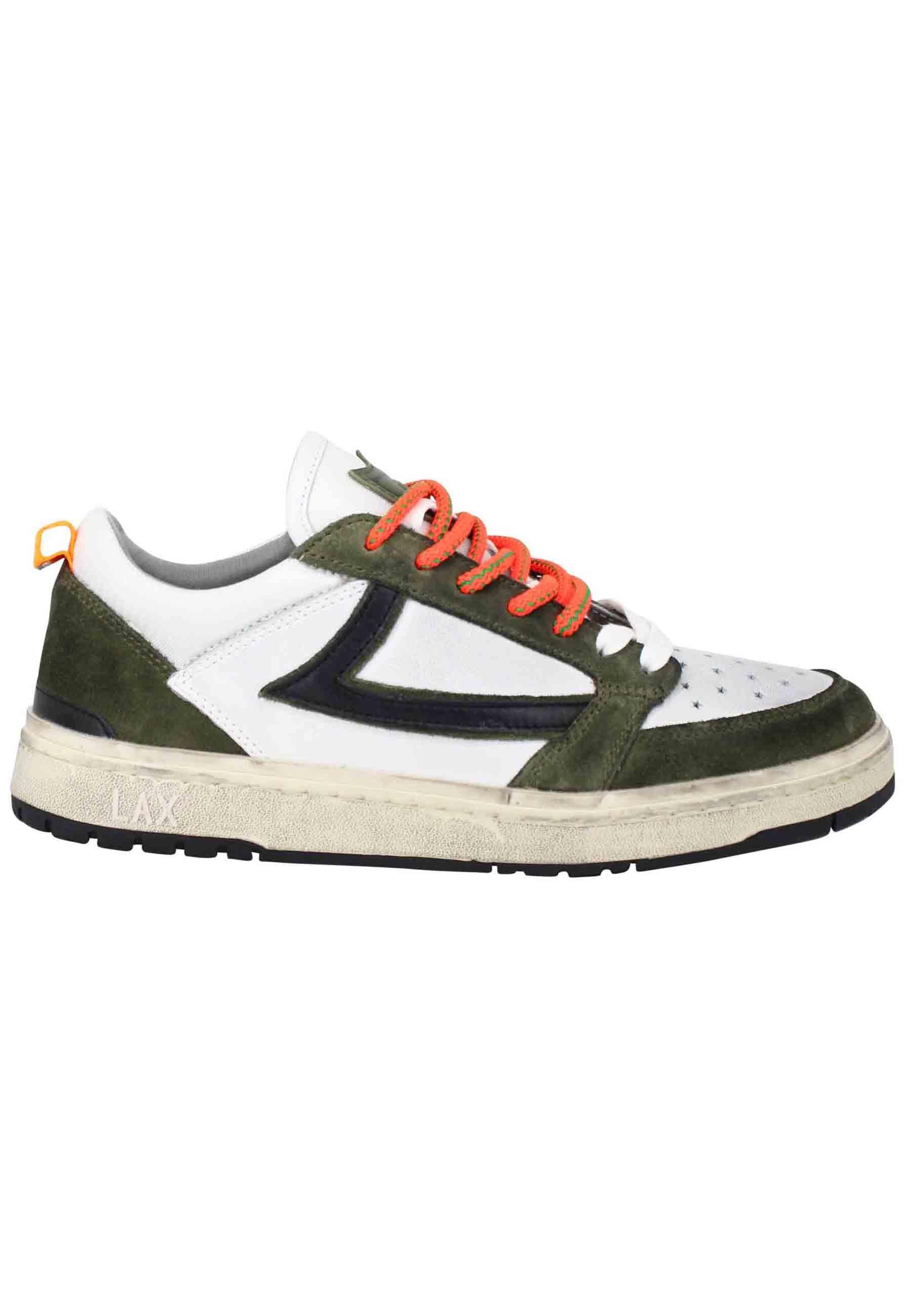 Sneakers uomo Starlight Classic in pelle bianca con riporti in pelle verde 23SHTSC008 911 HTC Los Angeles 