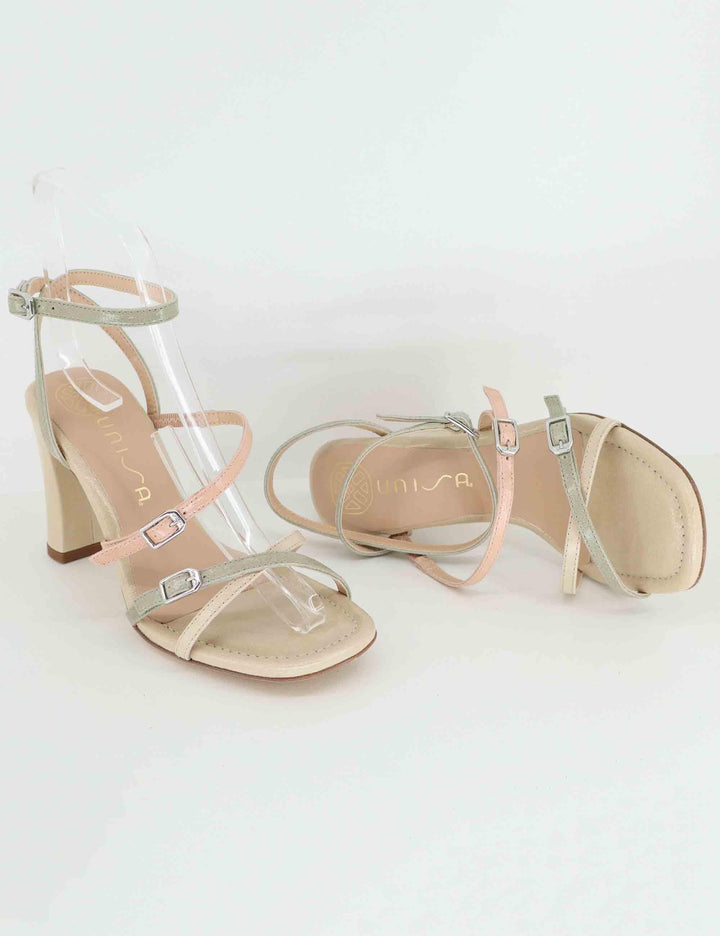 Sandali donna in pelle nude tacco alto con cinturino alla caviglia SILVY GIA_MULTI SKIN Unisa 