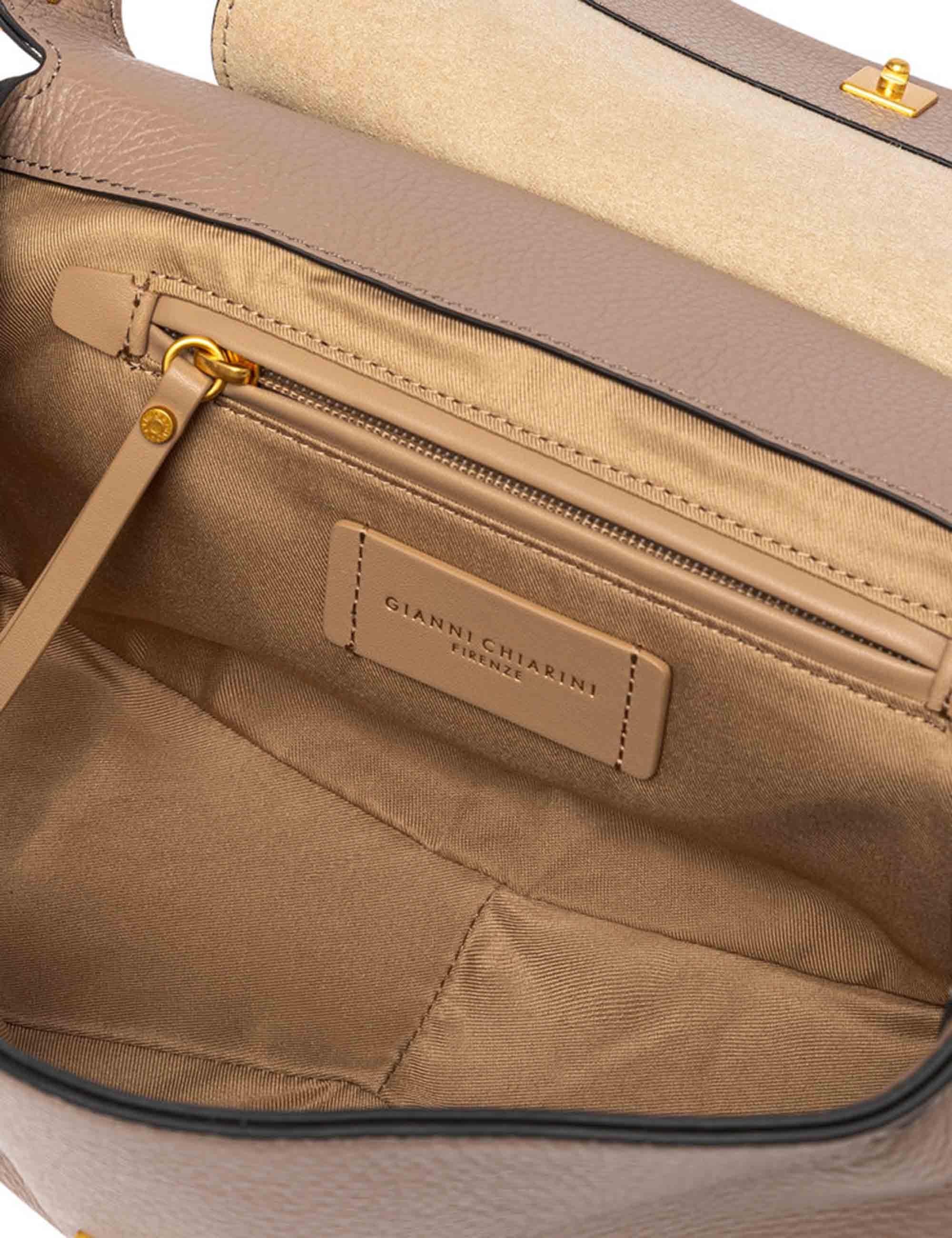 Borse donna Ottavia in pelle beige con manico e tracolla BS11375 2077 GRN Gianni Chiarini 