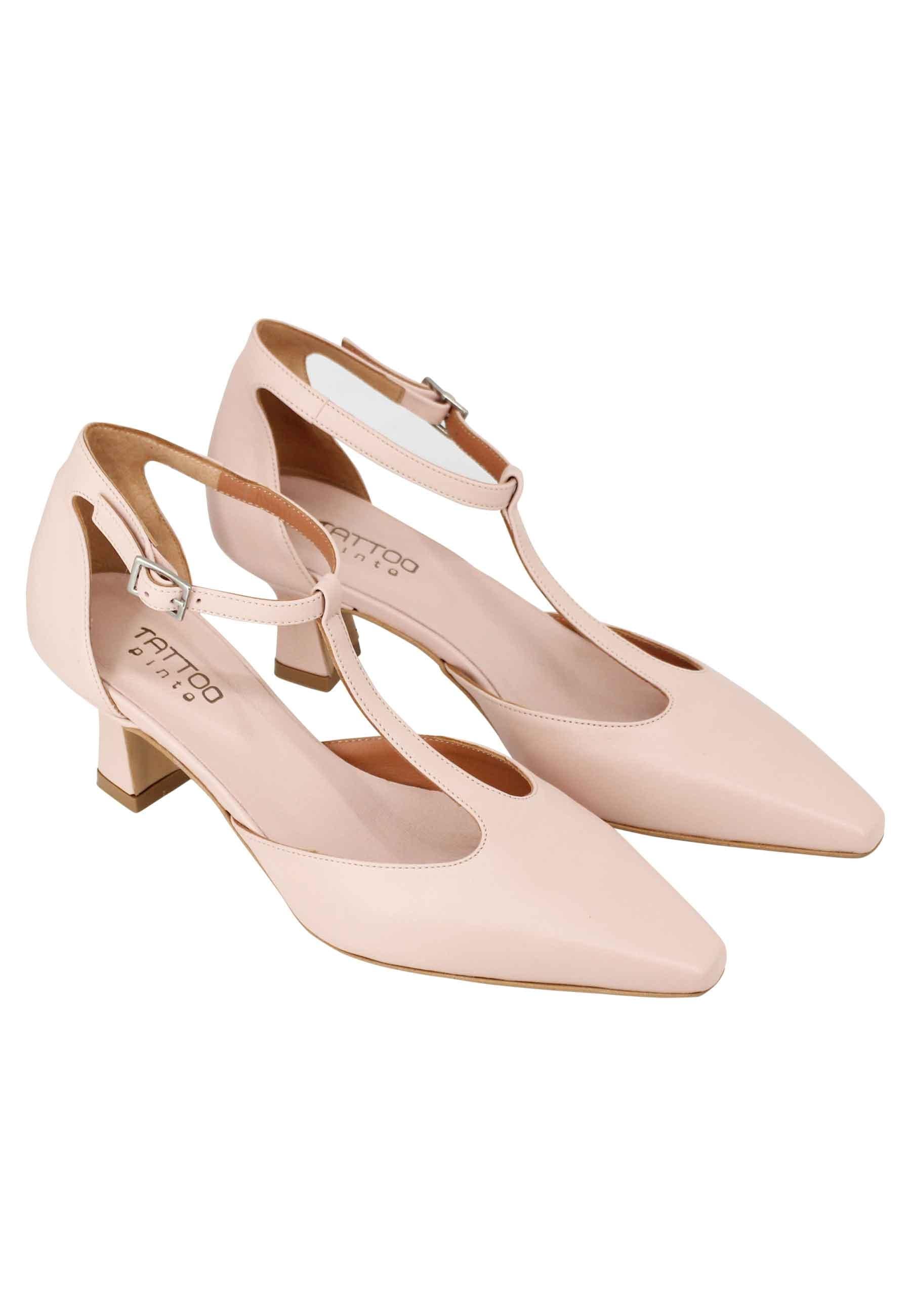 Decollete donna in pelle rosa con tacco basso MAIA 4 300 Tattoo 