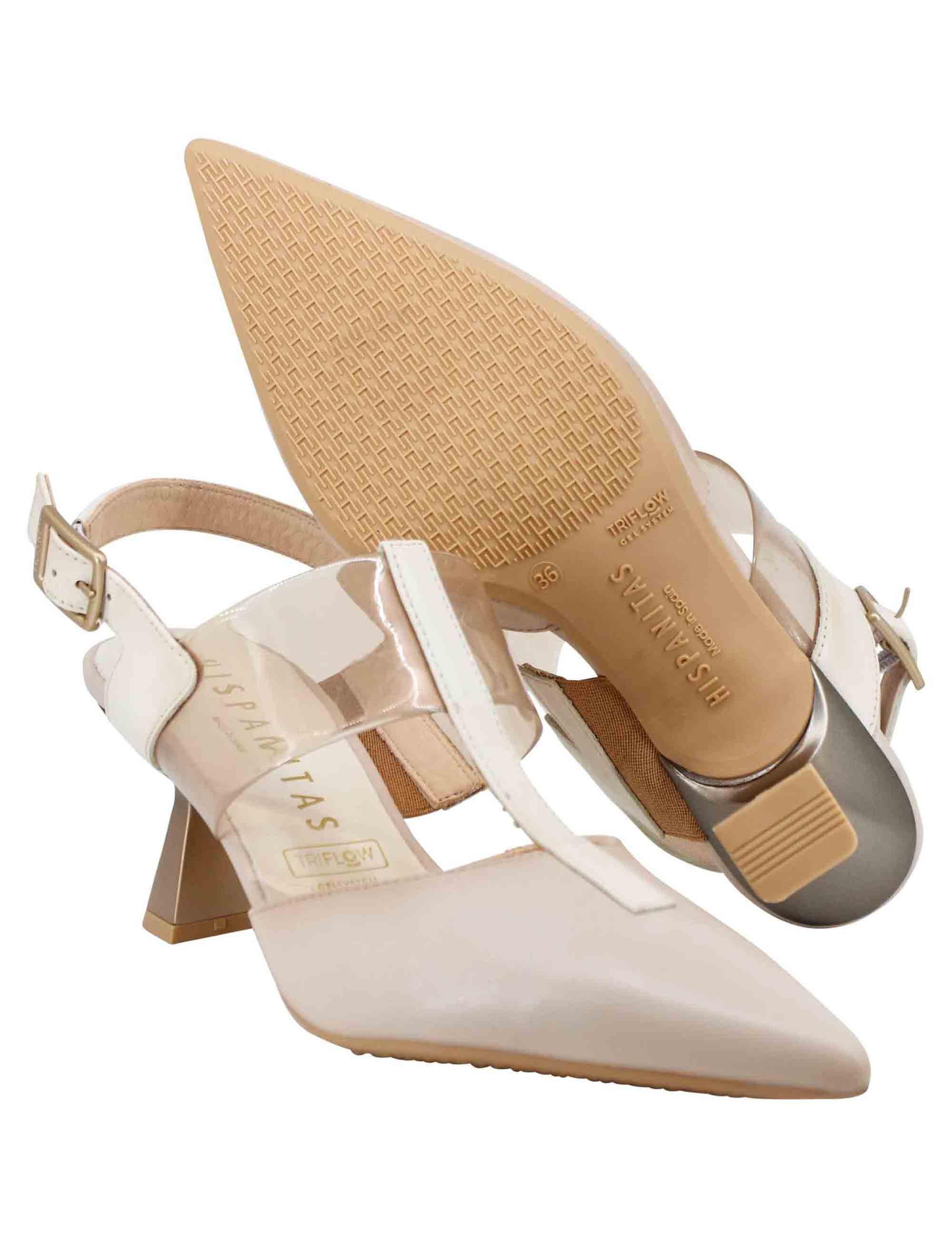 Decollete slingback donna in pelle beige con punta a punta CHV243369 C003 Hispanitas 