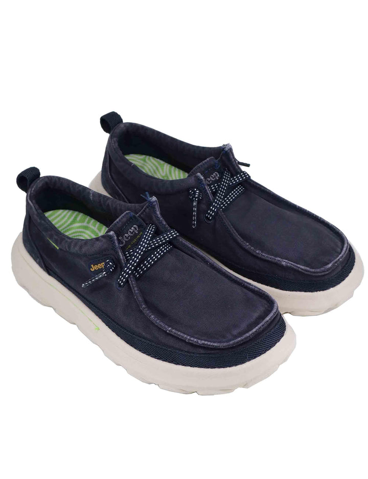 Stringate uomo Kauai wallabee in tessuto blu JM51041A 016 Jeep 