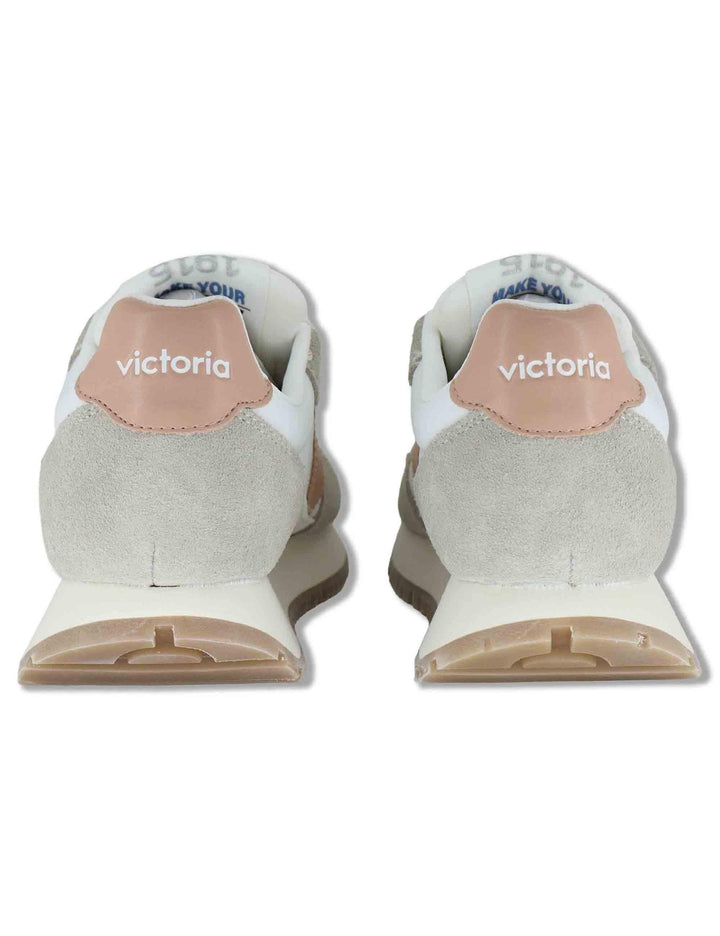 Sneakers donna Viento in nylon e camoscio bianco con logo rosa 1157106 497_Cuarzo Victoria 