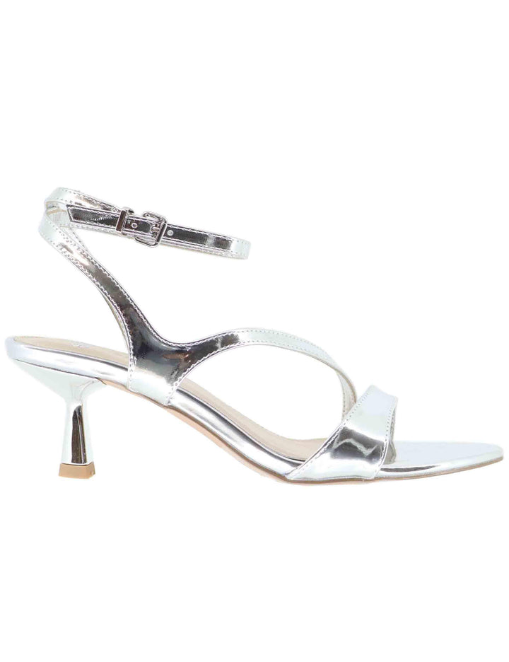 Sandali donna in tessuto laminato argento tacco in metallo U47000883U48 731-22 Exe 