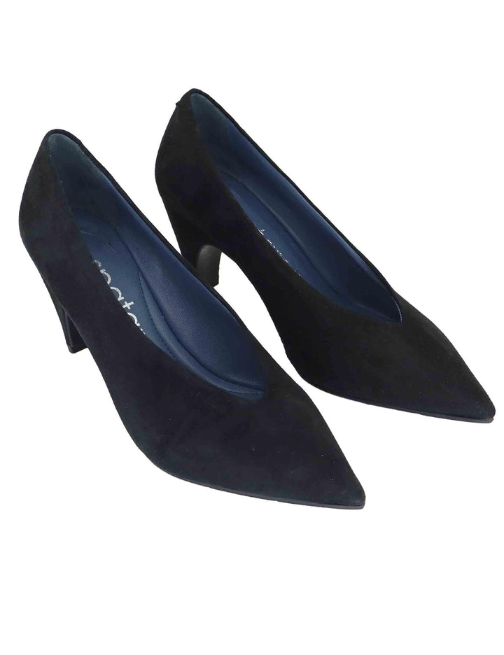 Decollete donna in camoscio nero tacco alto SP2055 001 Spatarella 