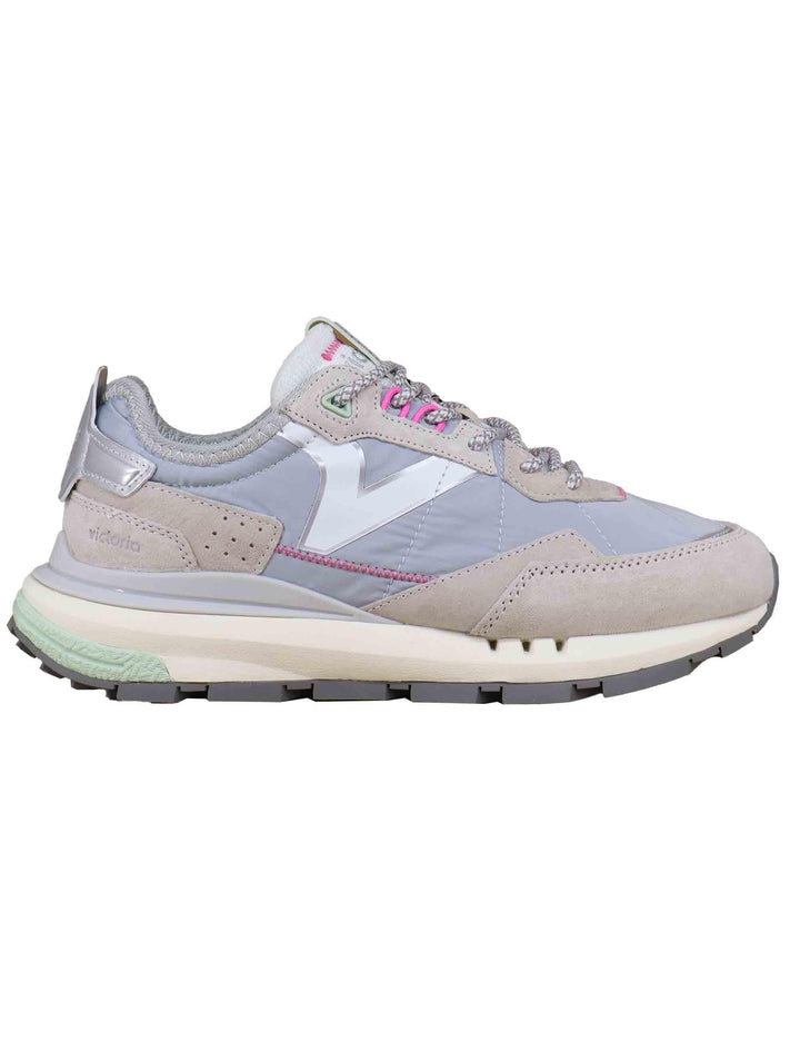 Sneakers donna in pelle e tessuto grigio 8811100 Gris Victoria 