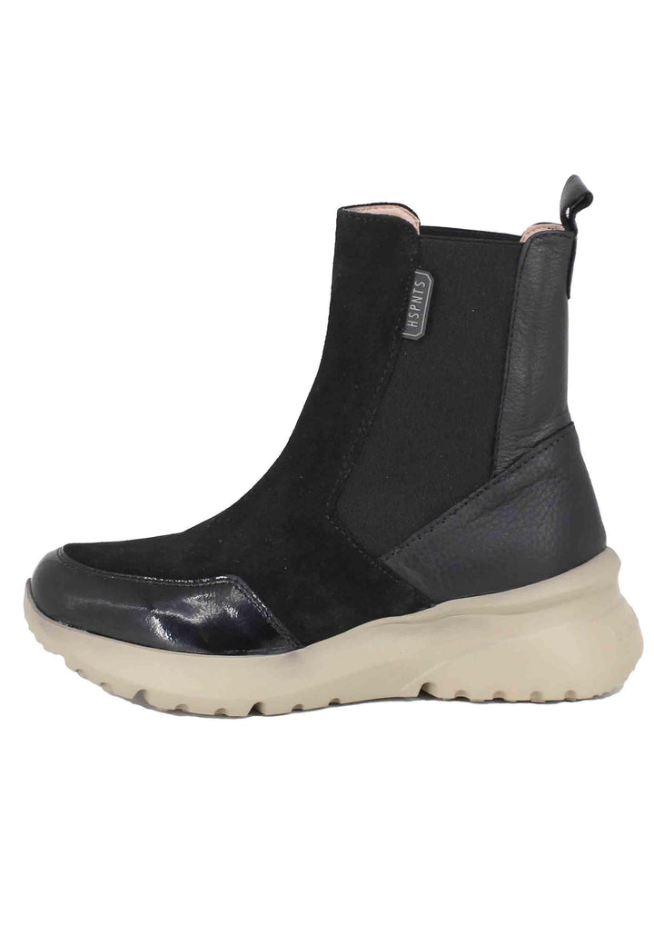 Sneakers donna a stivaletto in pelle e tessuto nero Rio Black HI232961 C010 Hispanitas 