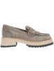 Mocassini in pelle taupe con suola in gomma alta Donna SP56888 014