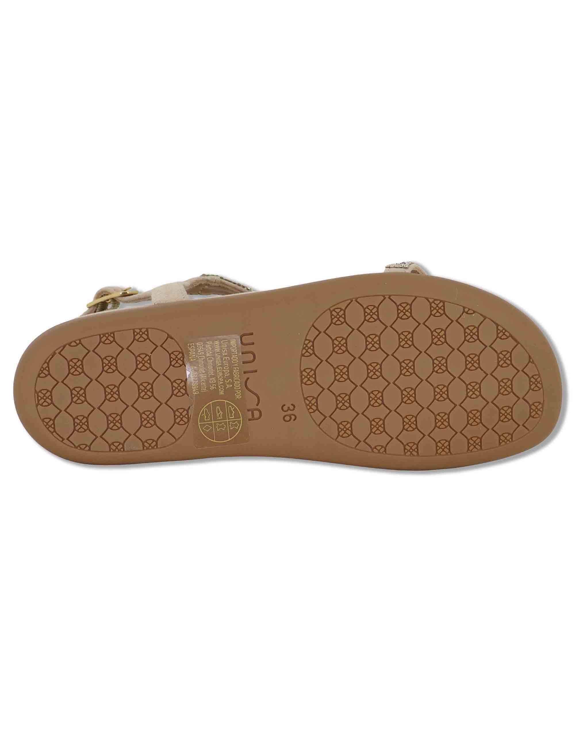 Sandali donna infradito in glitter nude con zeppa bassa in gomma CANADA KS SKIN Unisa 