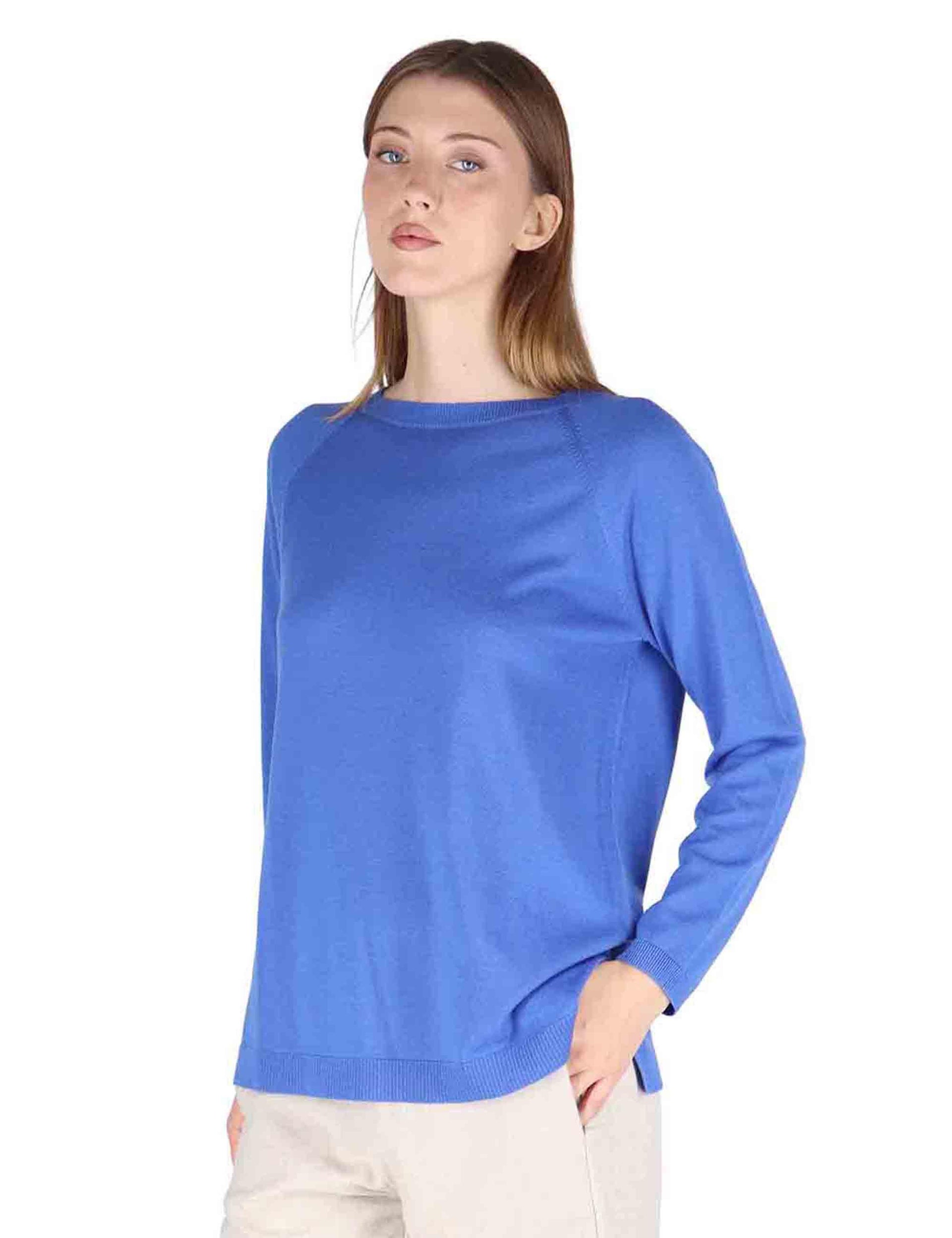 Maglioni donna girocollo Colors of the World in lana blu JQ509974230 80004 Maliparmi 