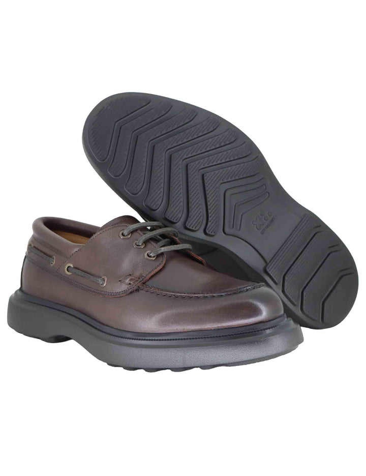 Stringate uomo in pelle marrone con suola in gomma 14051 7129AM Ambitious 