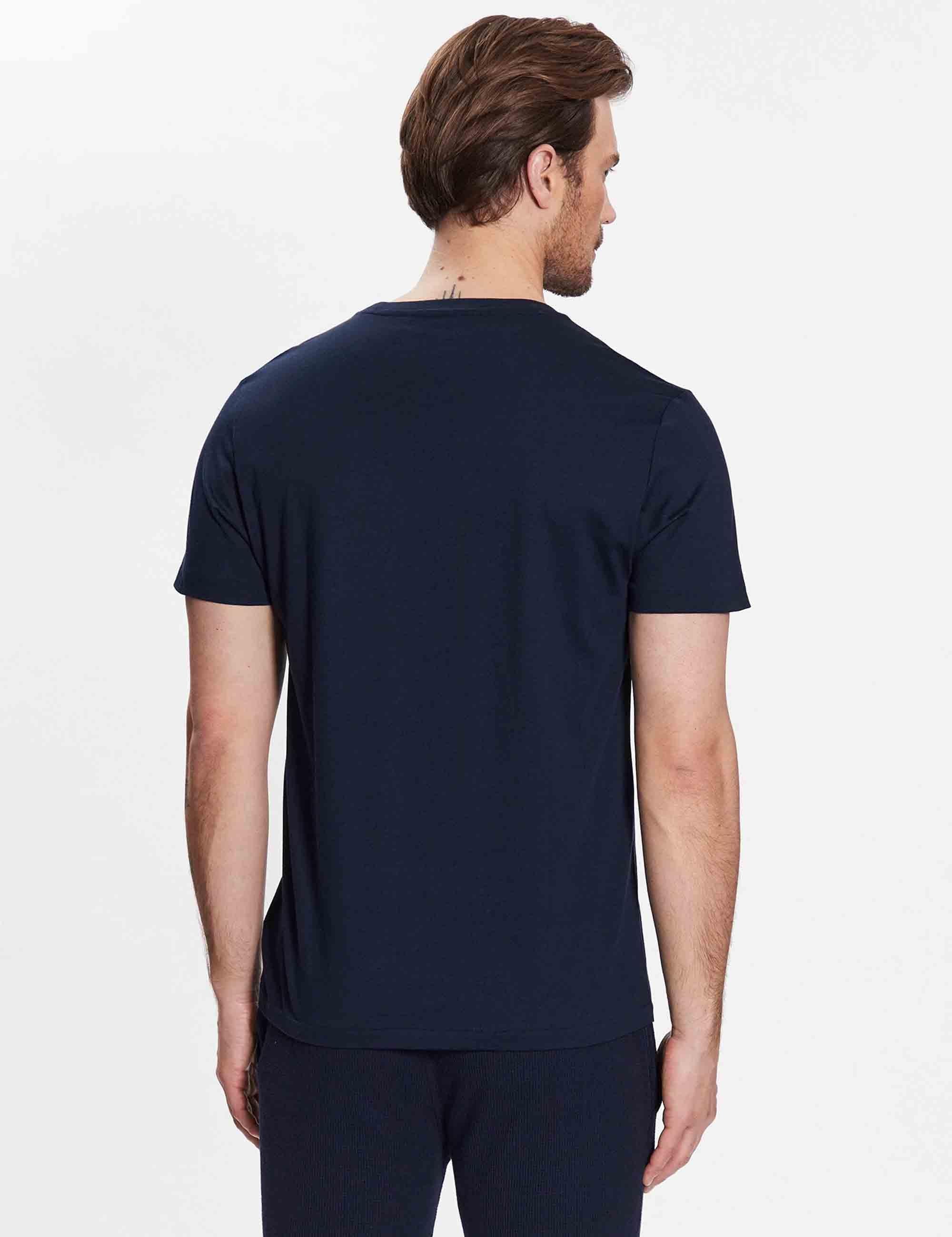 T-shirt uomo Crew in cotone blu con stampa e logo ricamato 714899613003 CRUISE NAVY Polo Ralph Lauren 