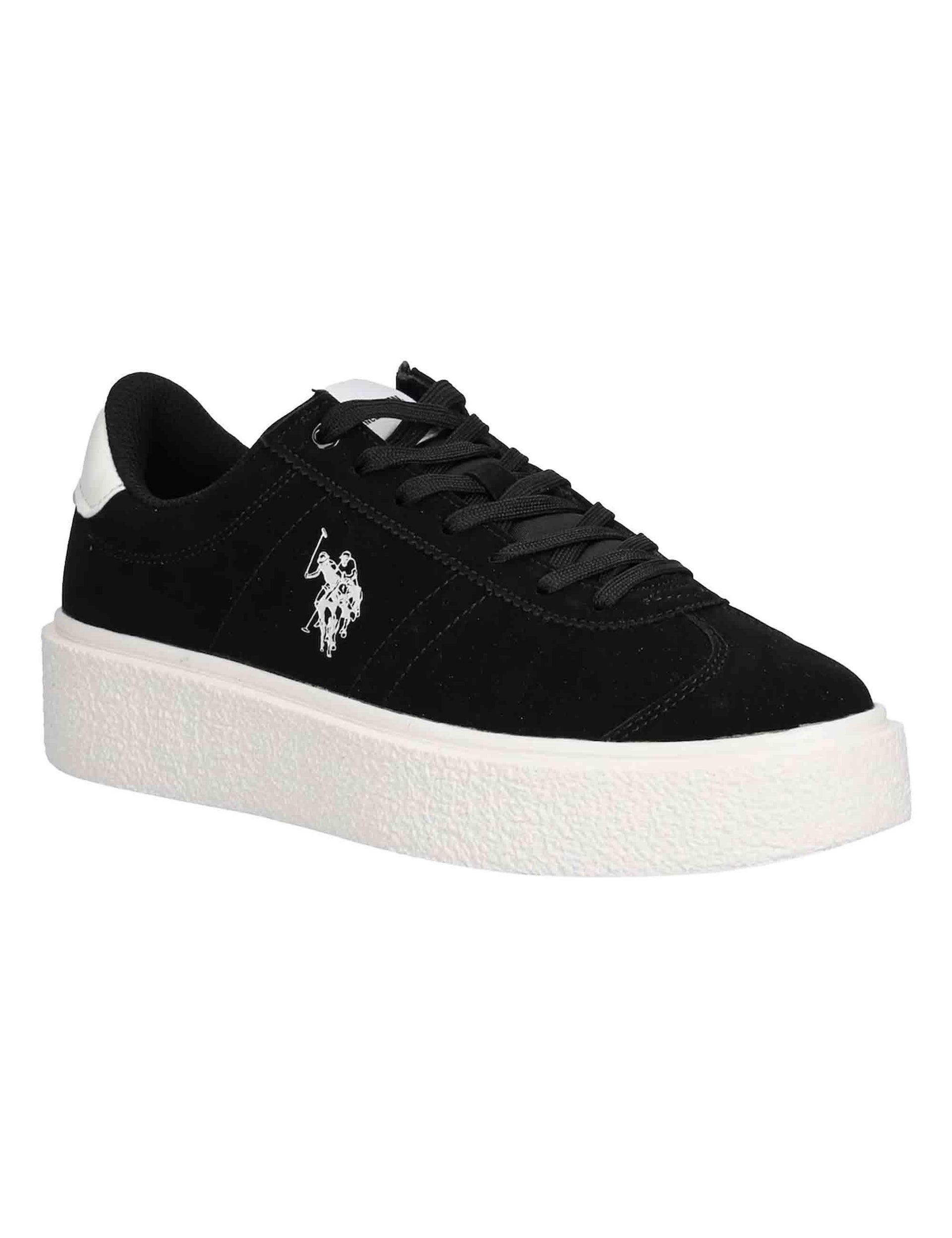 Sneakers donna in eco pelle nera con logo e suola alta in gomma JODY002 BLK U.S. Polo Assn. 