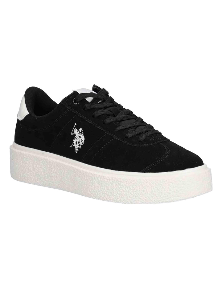 Sneakers donna in eco pelle nera con logo e suola alta in gomma JODY002 BLK U.S. Polo Assn. 