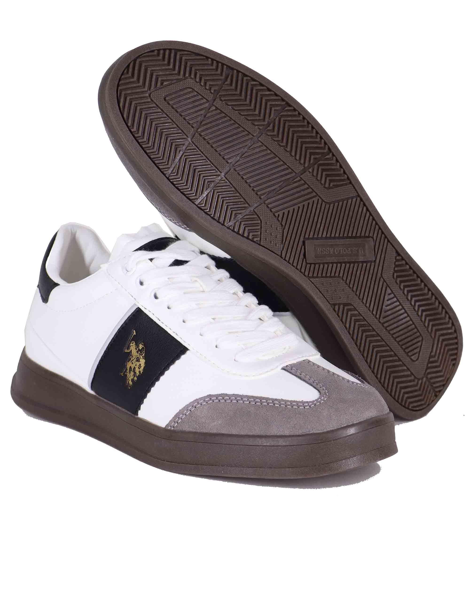 Sneakers uomo in eco pelle bianca CAMPY001M BLK01 U.S. Polo Assn. 