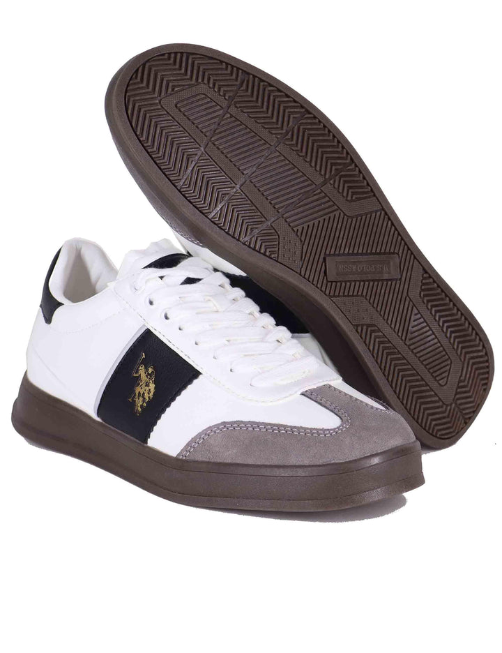 Sneakers uomo in eco pelle bianca CAMPY001M BLK01 U.S. Polo Assn. 