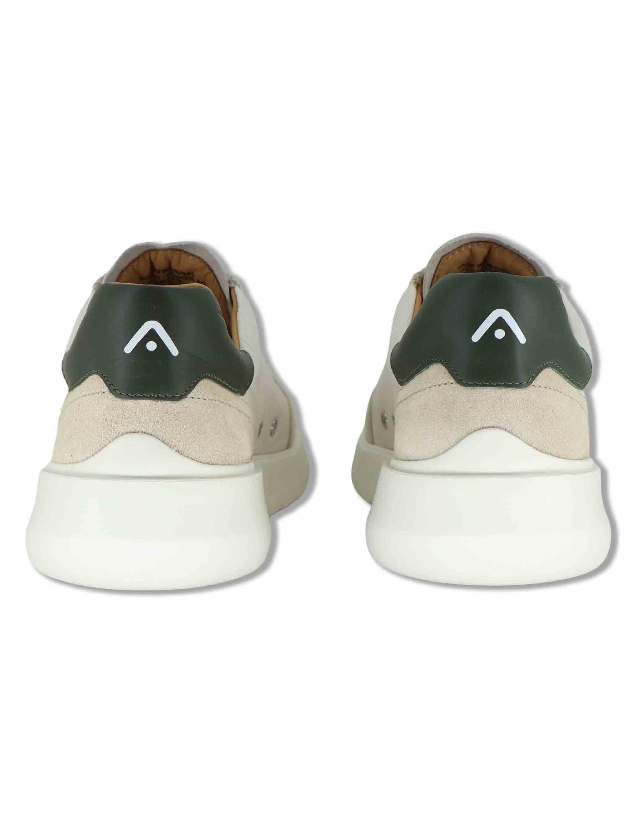 Sneakers uomo Hover in pelle beige con elastici e suola alta in gomma 13721A 7333AM Ambitious 