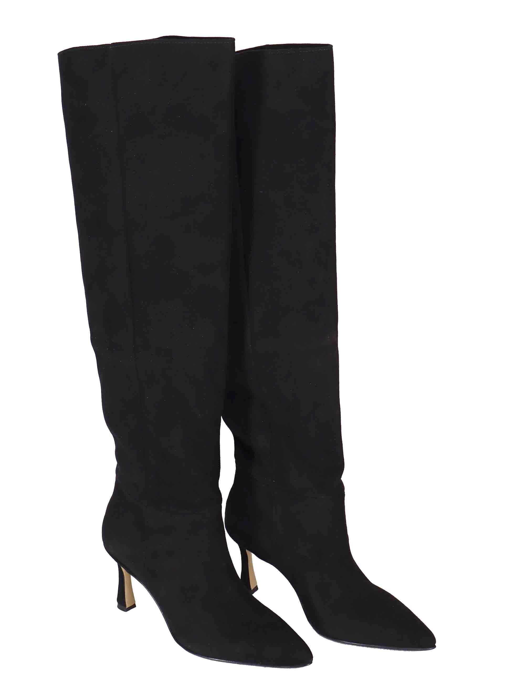 Stivali donna in camoscio nero ST1556/RT 001 L'Arianna 